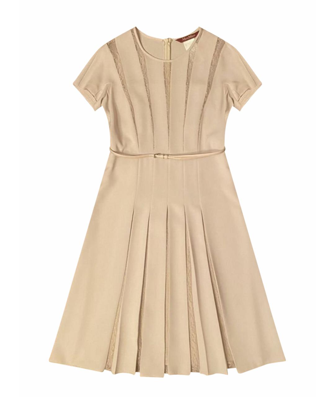 MAX MARA STUDIO Бежевое вискозное повседневное платье, фото 1