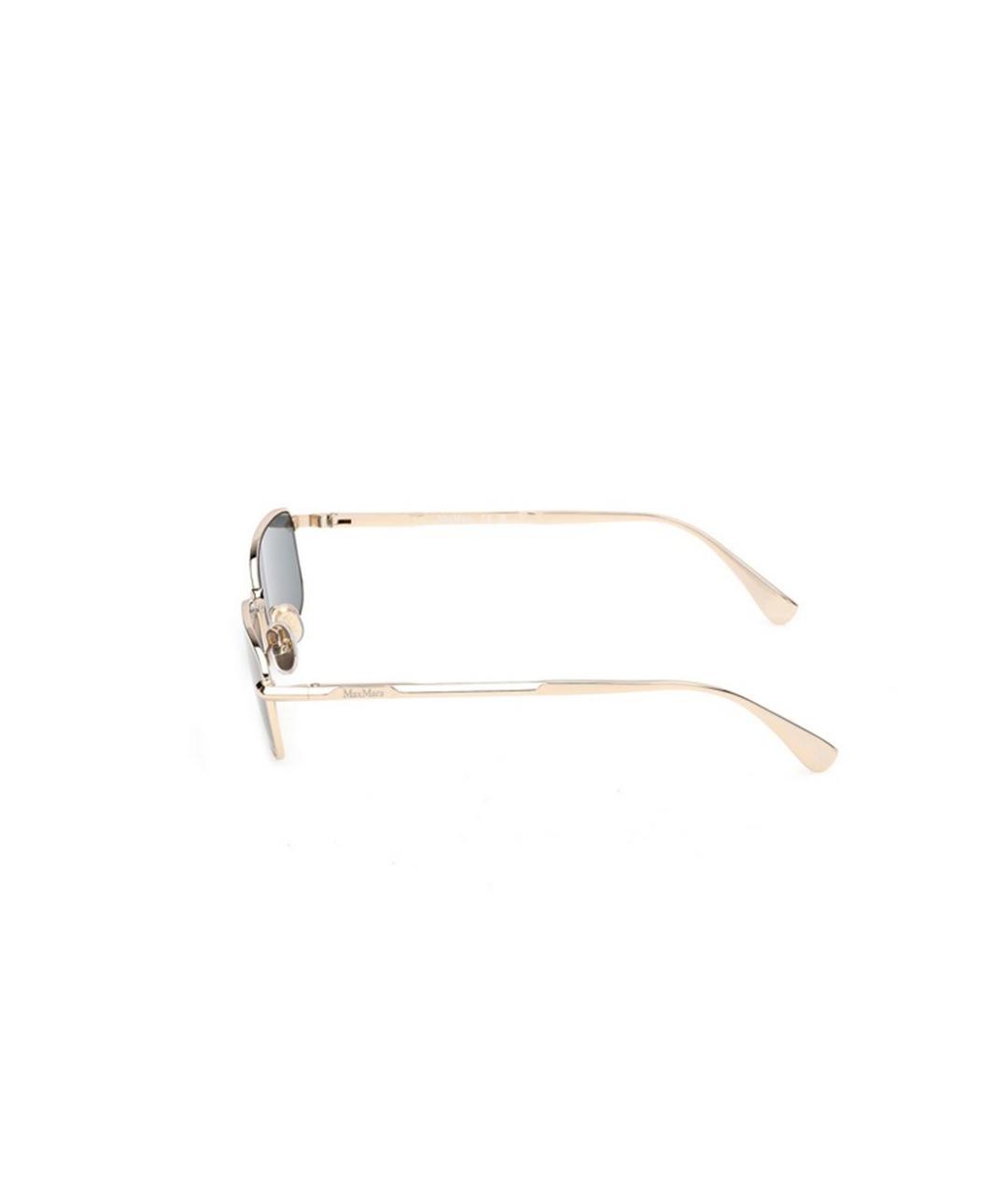 MAX MARA Золотые металлические солнцезащитные очки, фото 2