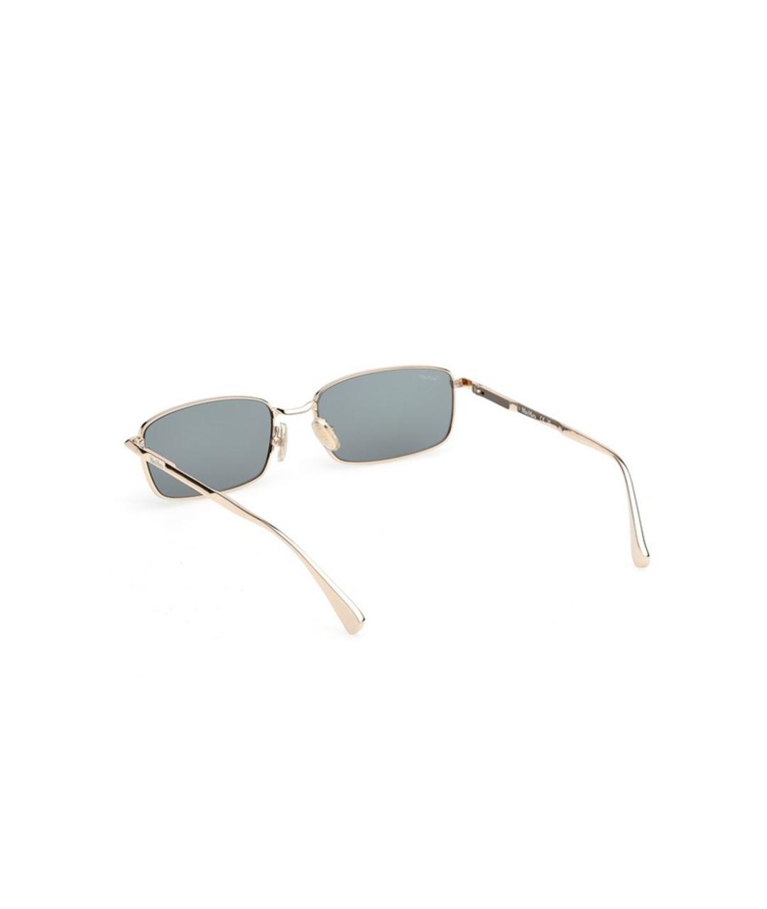 MAX MARA Золотые металлические солнцезащитные очки, фото 3