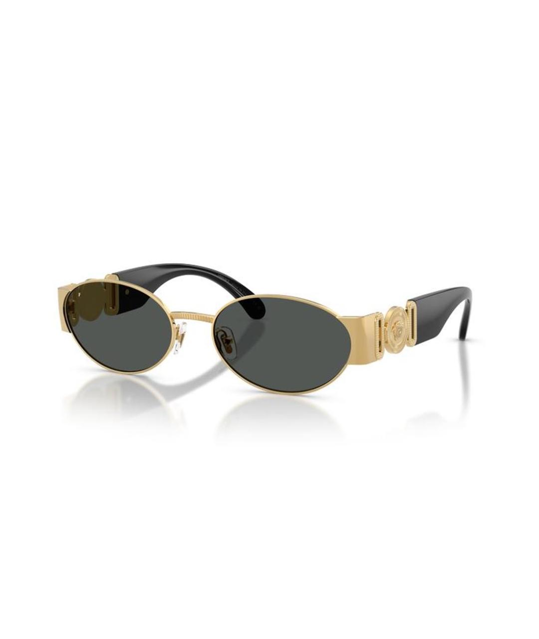 VERSACE Золотые металлические солнцезащитные очки, фото 1