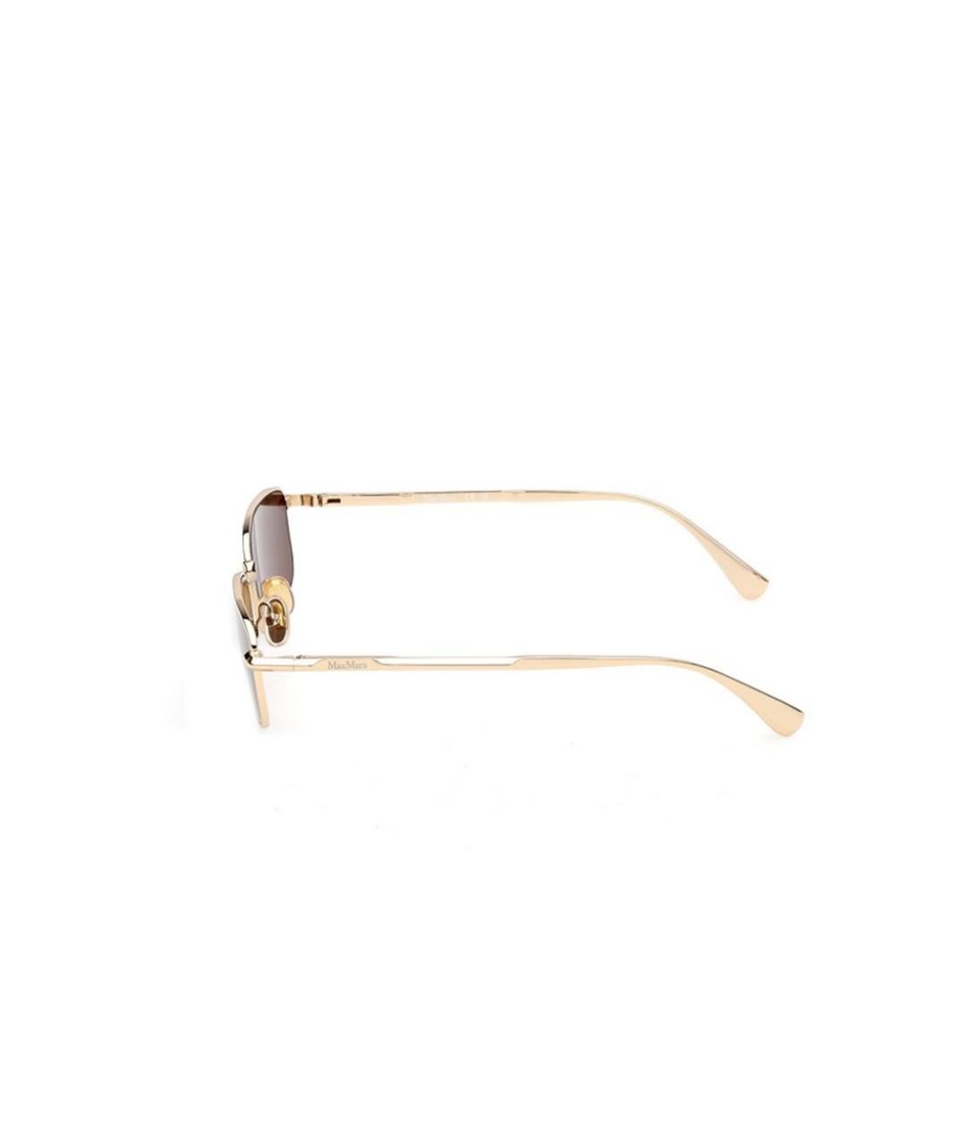 MAX MARA Золотые металлические солнцезащитные очки, фото 2