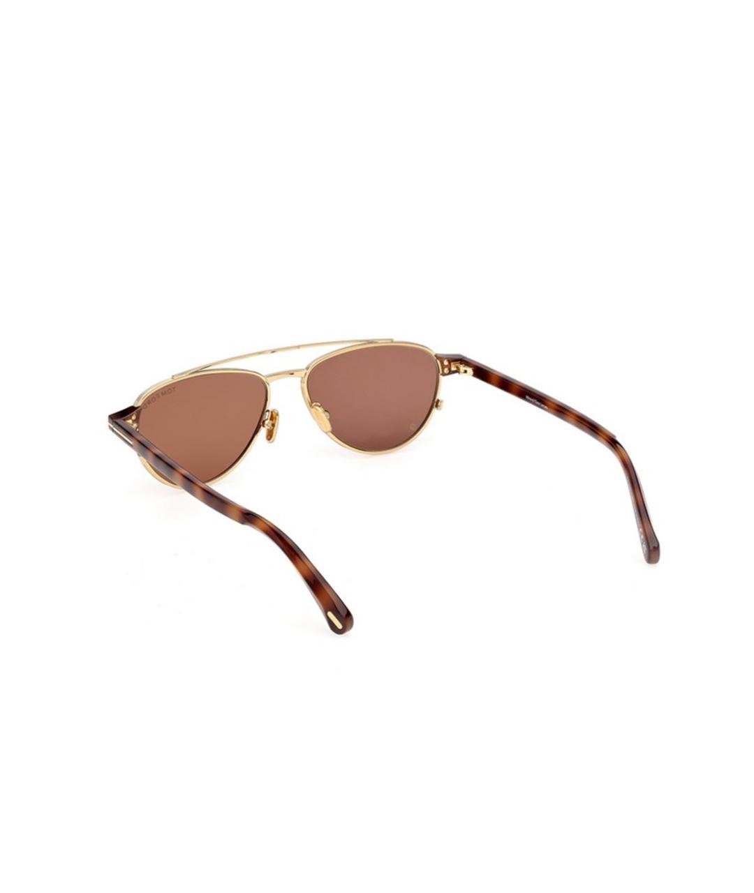 TOM FORD Золотые металлические солнцезащитные очки, фото 3