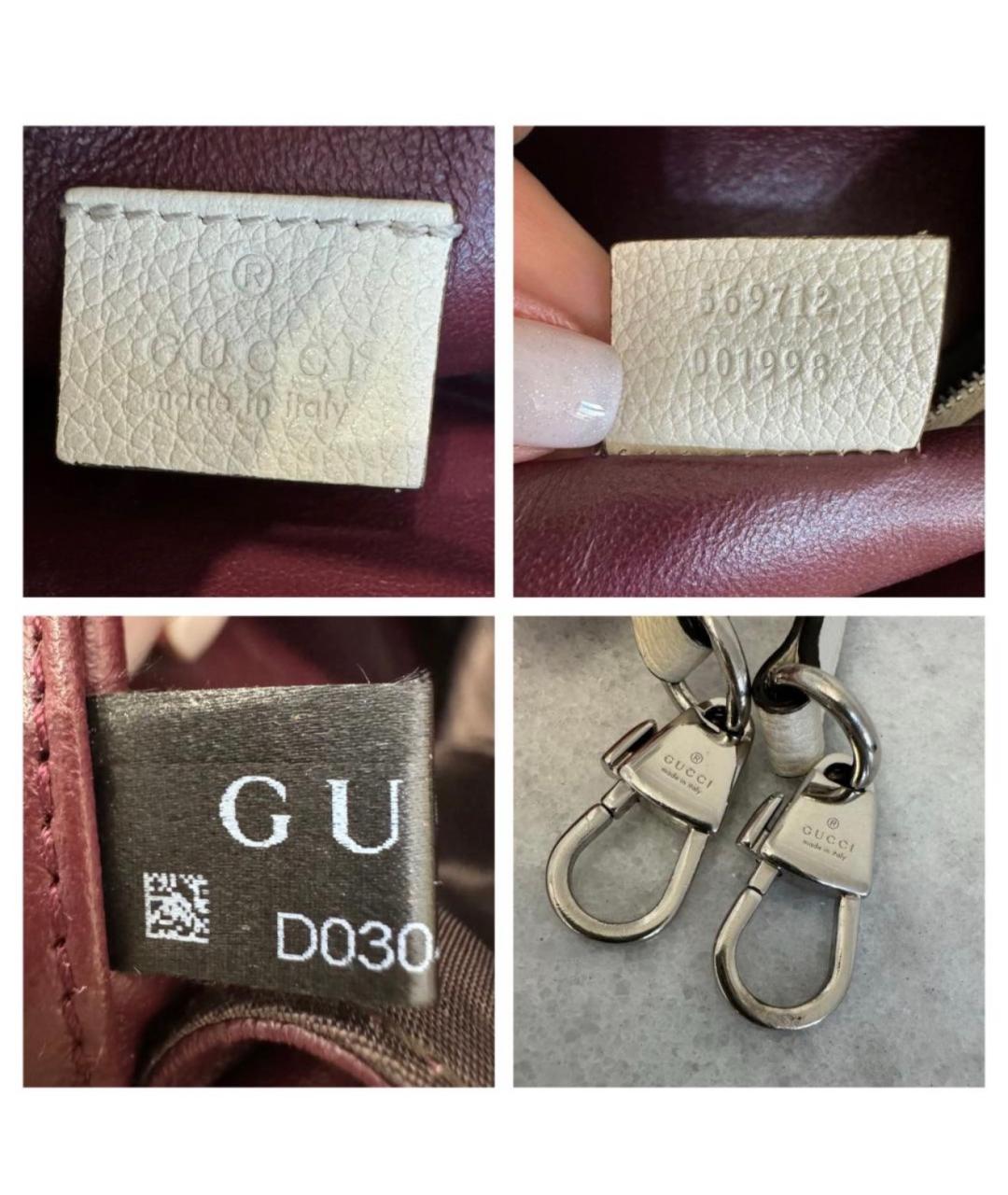 GUCCI Белая кожаная сумка тоут, фото 9