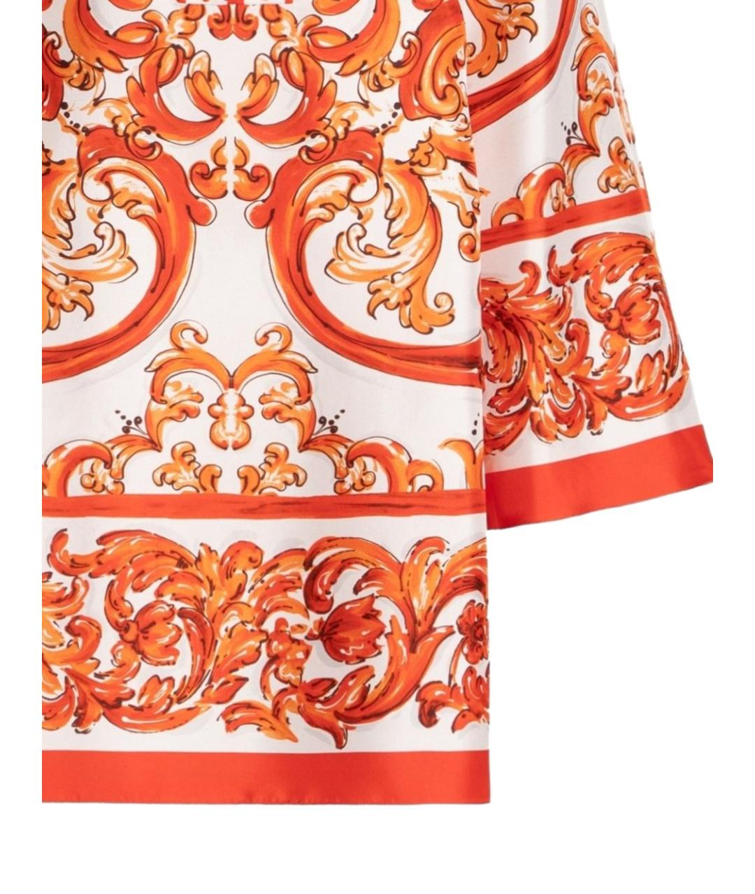 DOLCE&GABBANA Оранжевое шелковое платье, фото 2