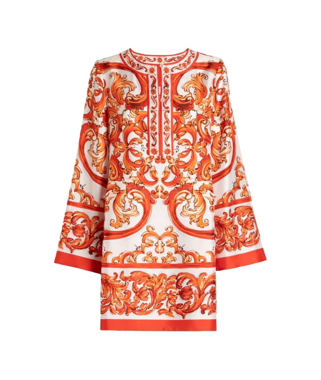 DOLCE&GABBANA Оранжевое шелковое платье, фото 1