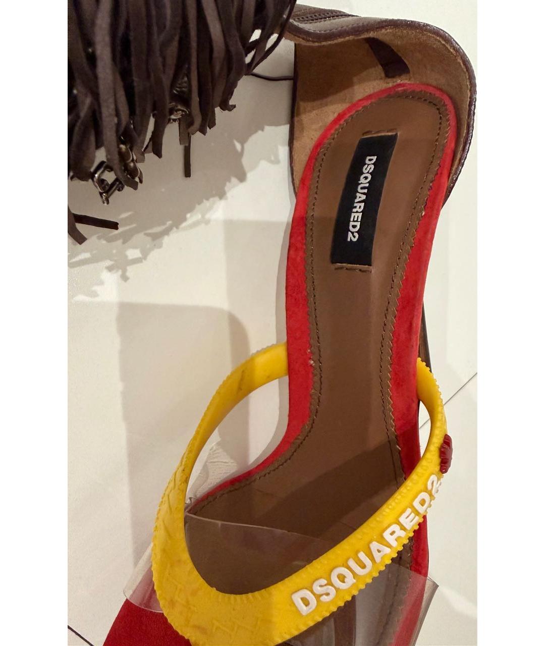 DSQUARED2 Красные замшевые босоножки, фото 5