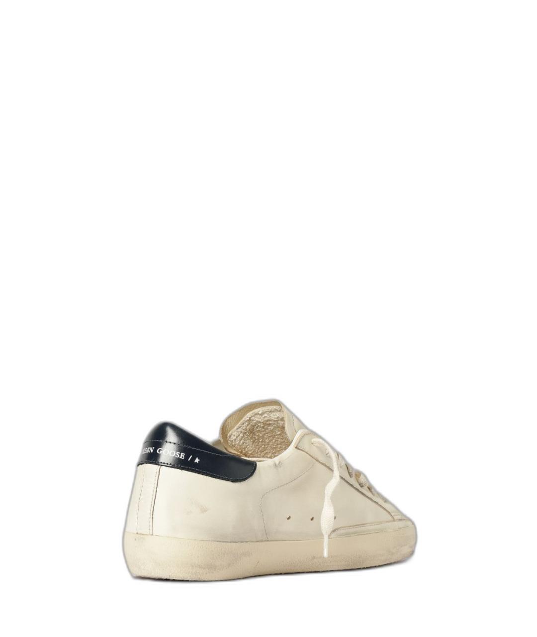 GOLDEN GOOSE Белые кожаные низкие кроссовки / кеды, фото 3
