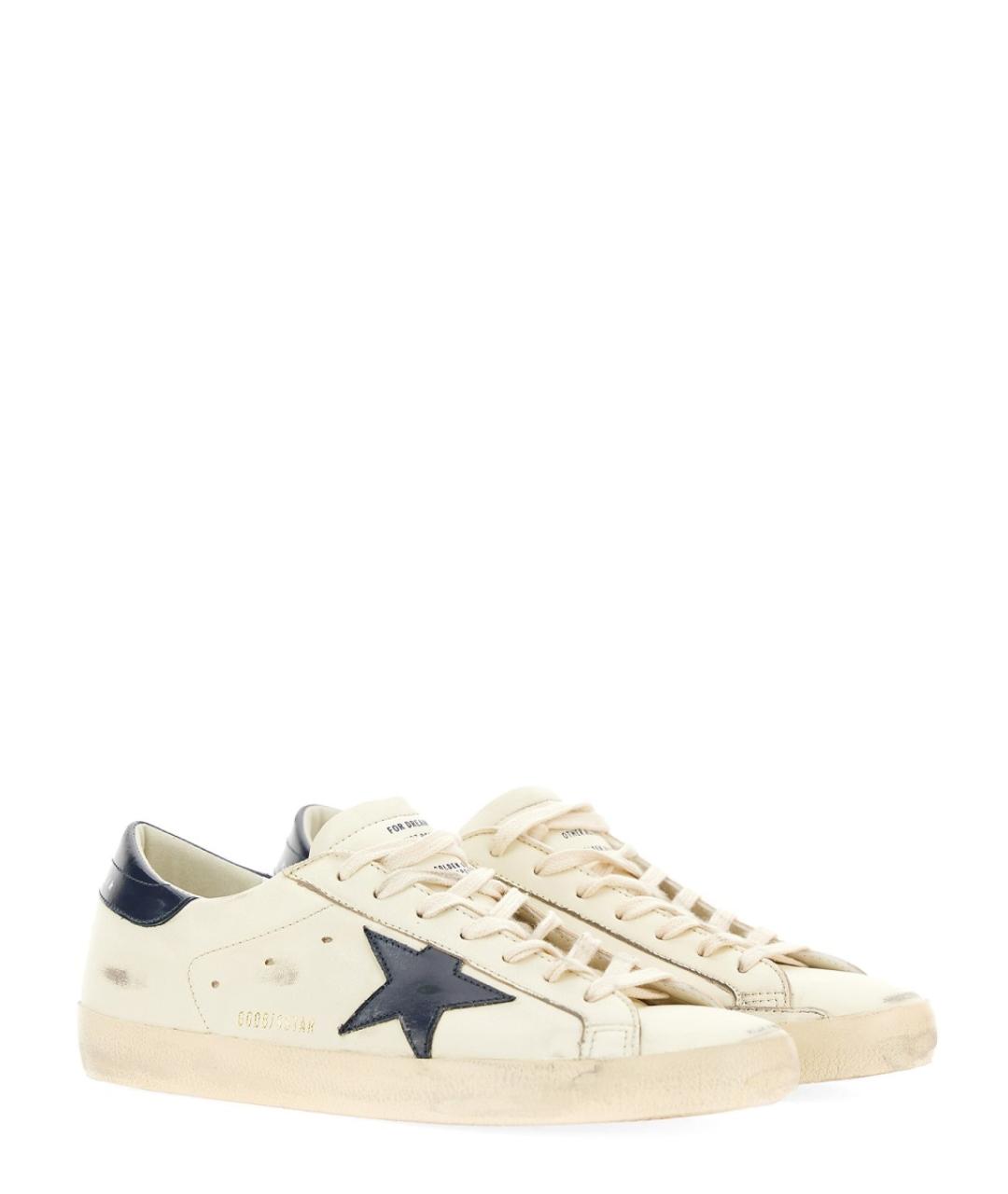 GOLDEN GOOSE Белые кожаные низкие кроссовки / кеды, фото 5