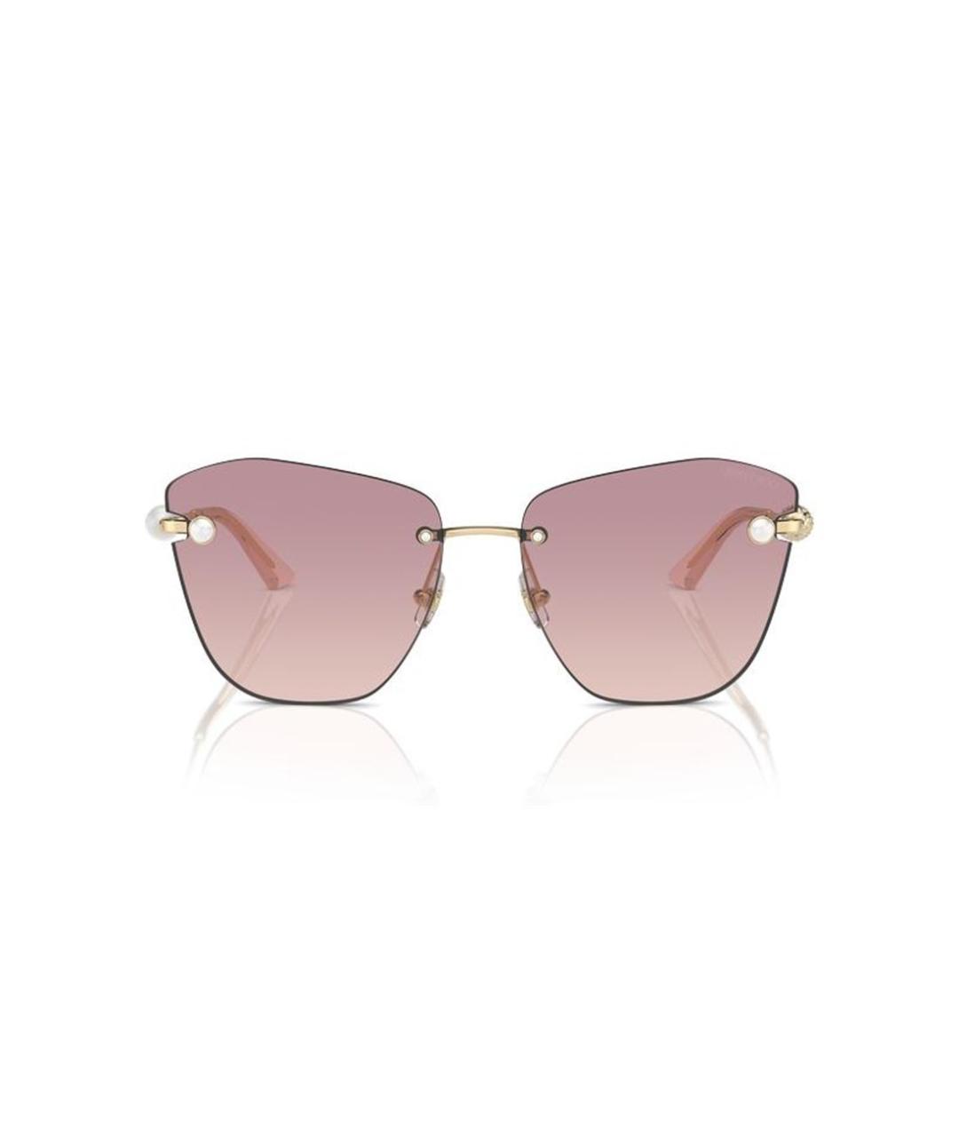 JIMMY CHOO Золотые металлические солнцезащитные очки, фото 2