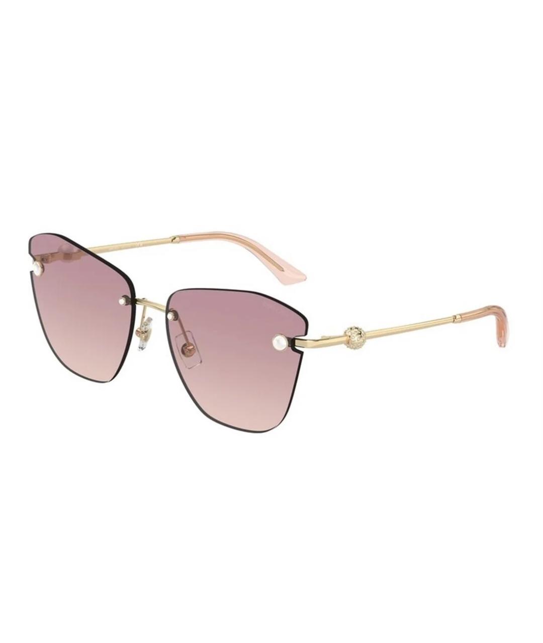 JIMMY CHOO Золотые металлические солнцезащитные очки, фото 3
