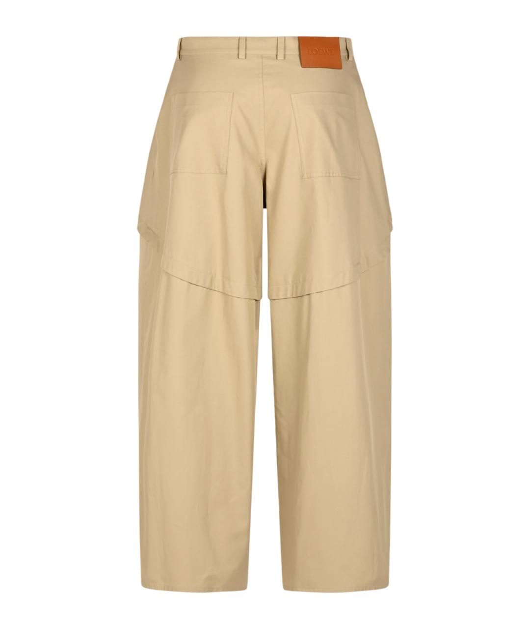 LOEWE Бежевые хлопковые прямые брюки, фото 4