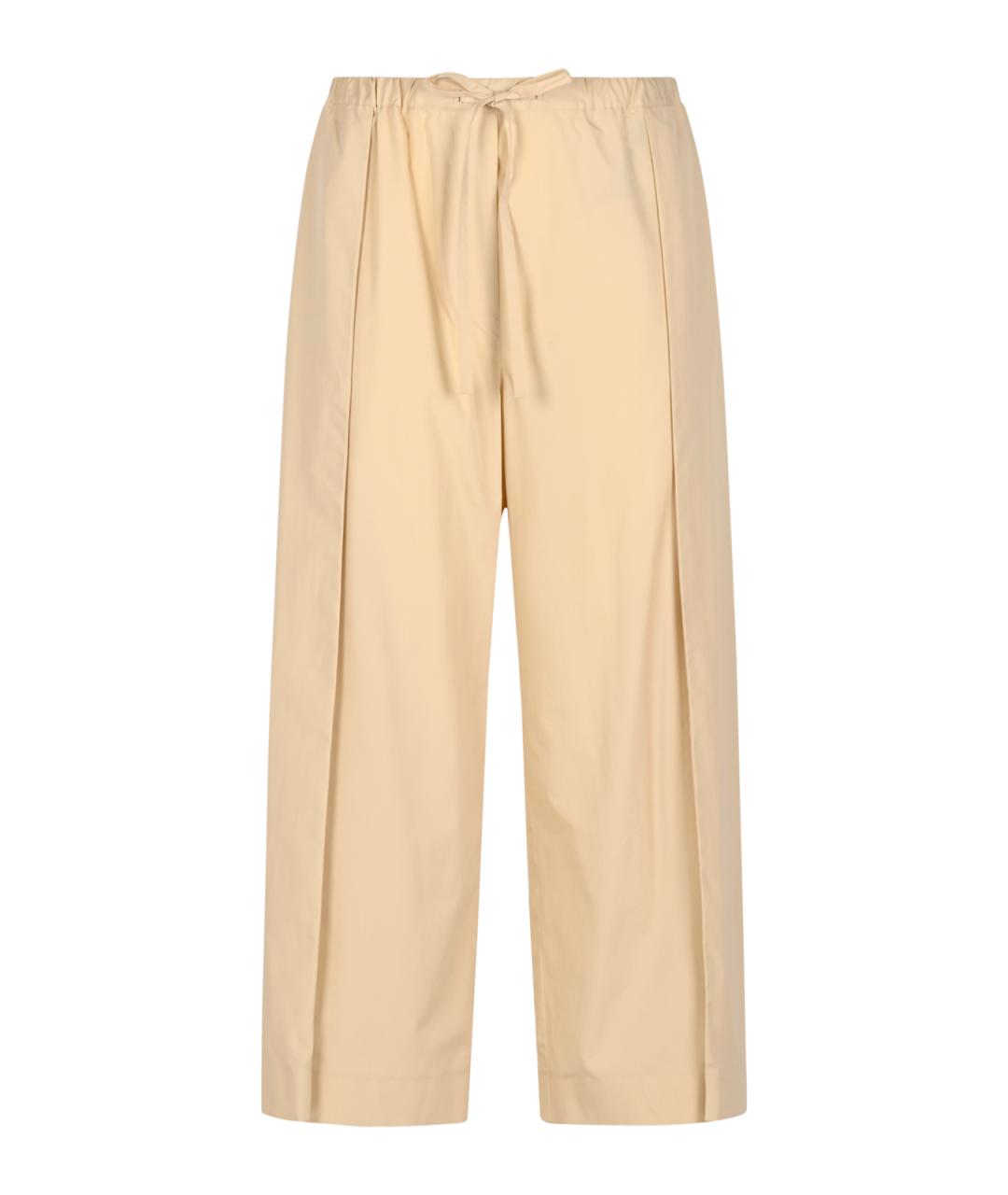 LOEWE Бежевые хлопковые прямые брюки, фото 2