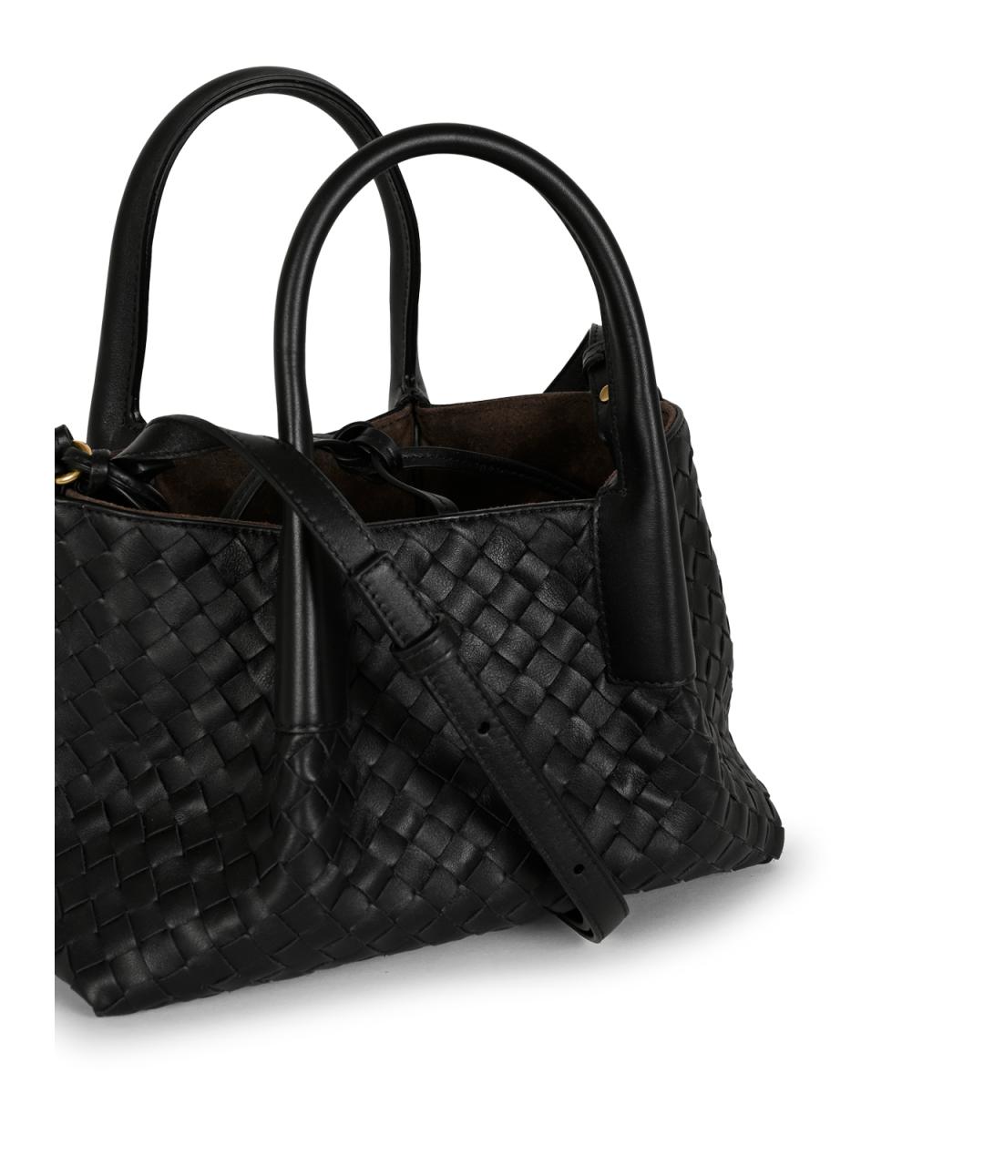 BOTTEGA VENETA Черная кожаная сумка тоут, фото 7