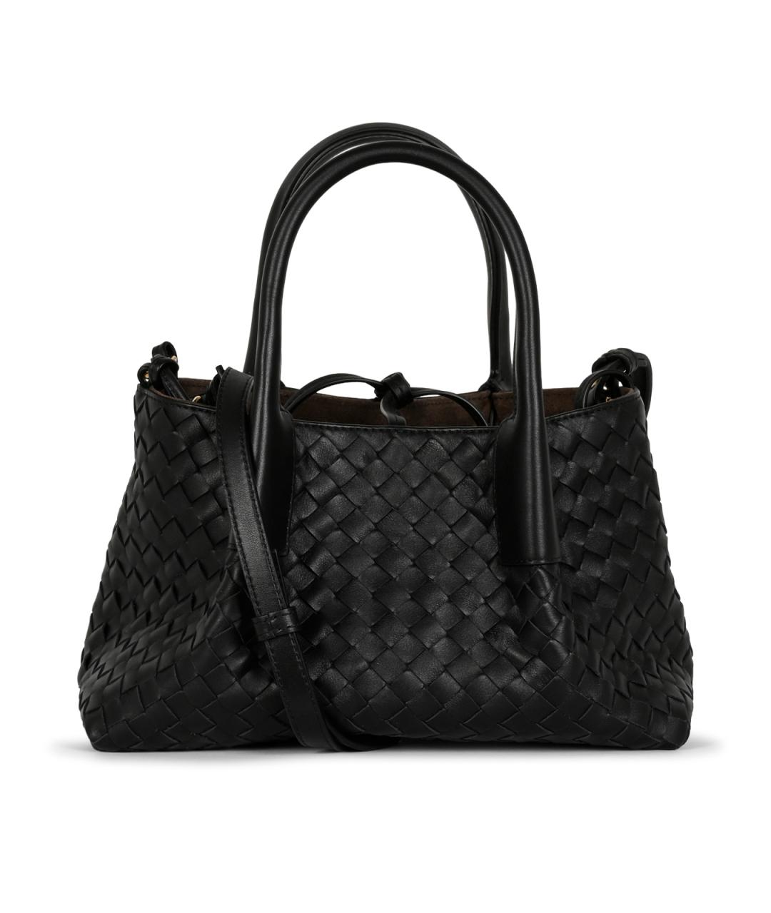 BOTTEGA VENETA Черная кожаная сумка тоут, фото 1