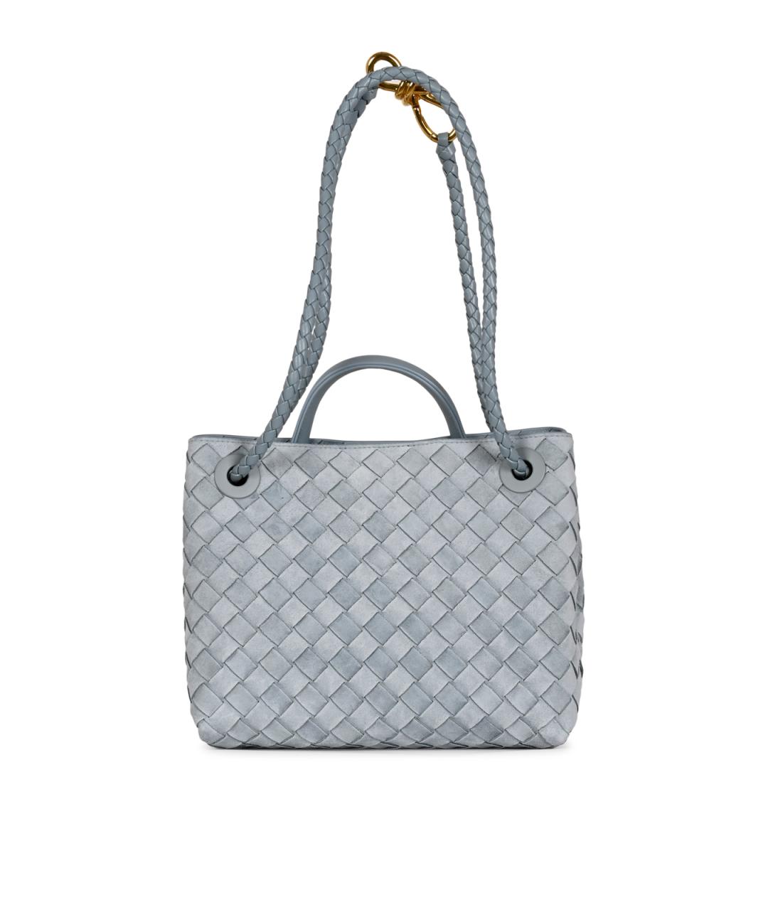 BOTTEGA VENETA Голубая замшевая сумка тоут, фото 6
