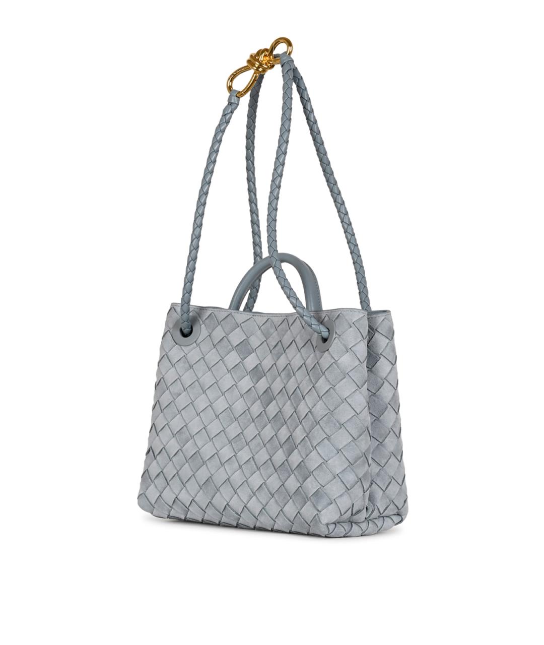 BOTTEGA VENETA Голубая замшевая сумка тоут, фото 3