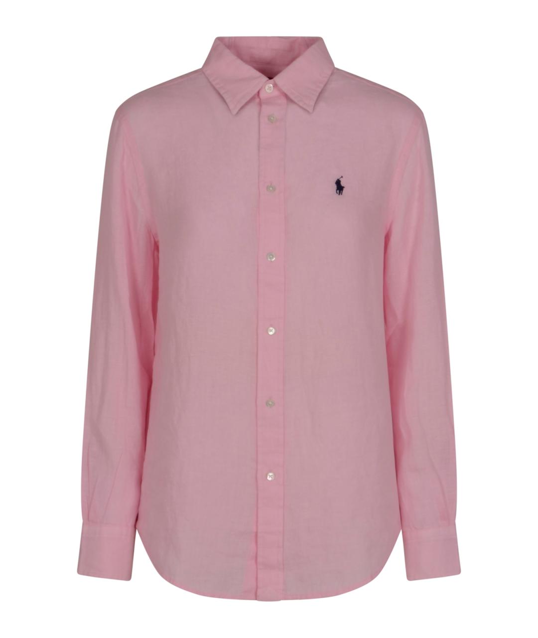 POLO RALPH LAUREN Розовая льняная рубашка, фото 2