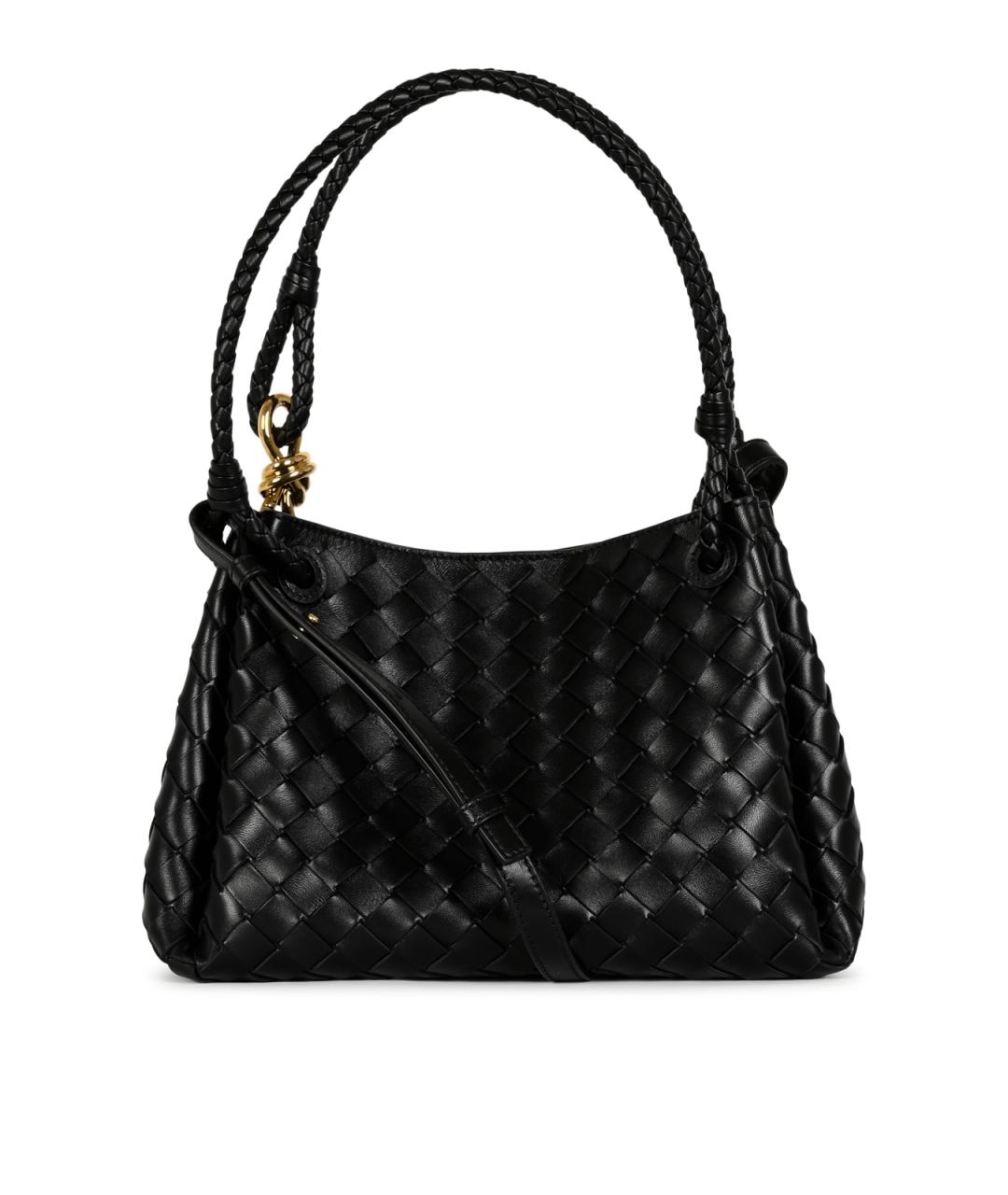 BOTTEGA VENETA Черная кожаная сумка тоут, фото 5