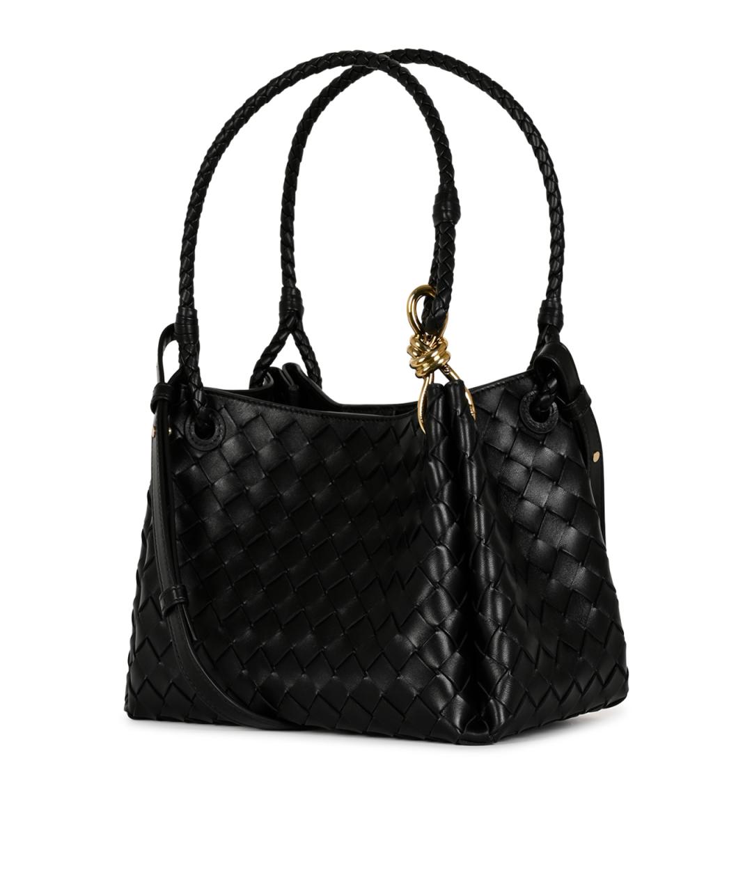 BOTTEGA VENETA Черная кожаная сумка тоут, фото 4