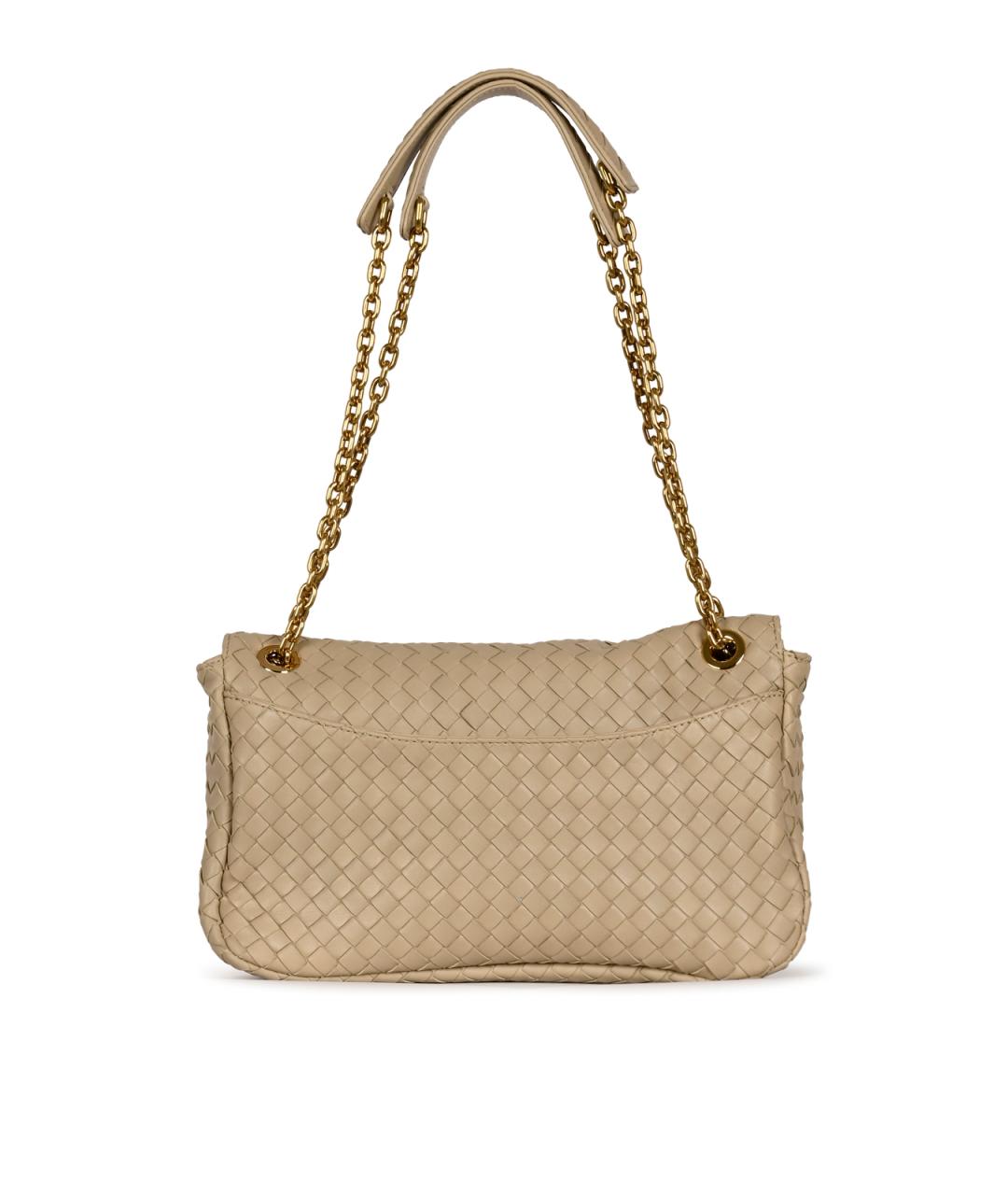 BOTTEGA VENETA Бежевая кожаная сумка через плечо, фото 5