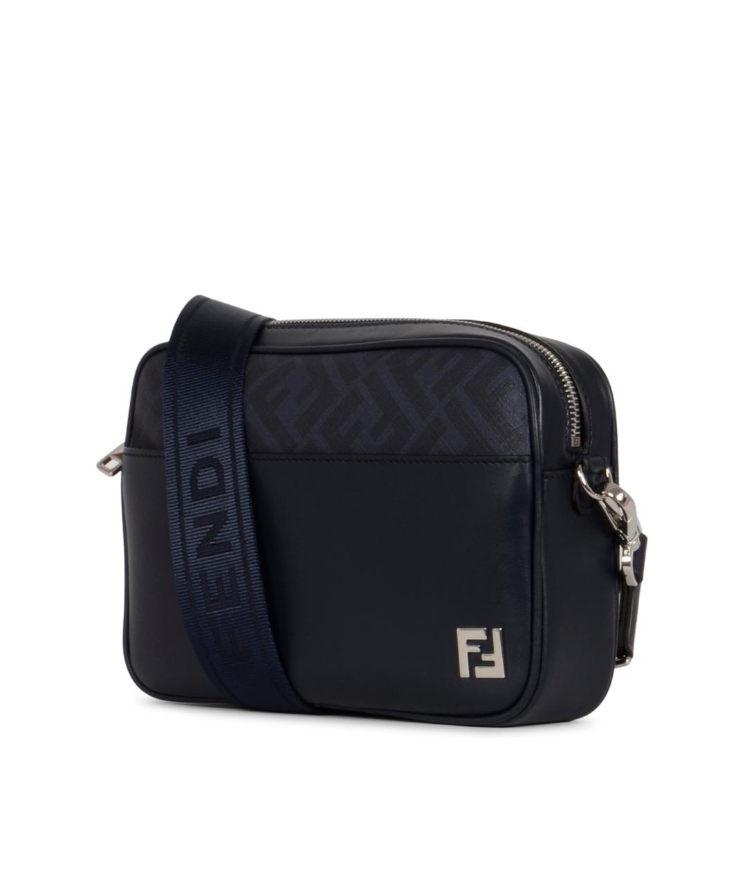 FENDI Темно-синяя кожаная сумка на плечо, фото 2