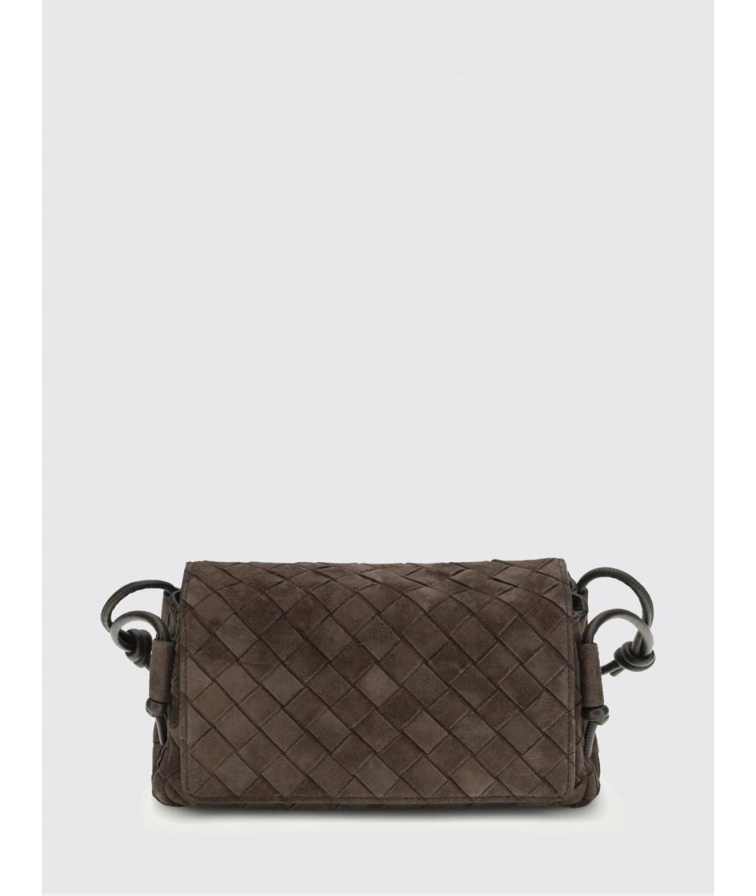 BOTTEGA VENETA Коричневая замшевая сумка через плечо, фото 4
