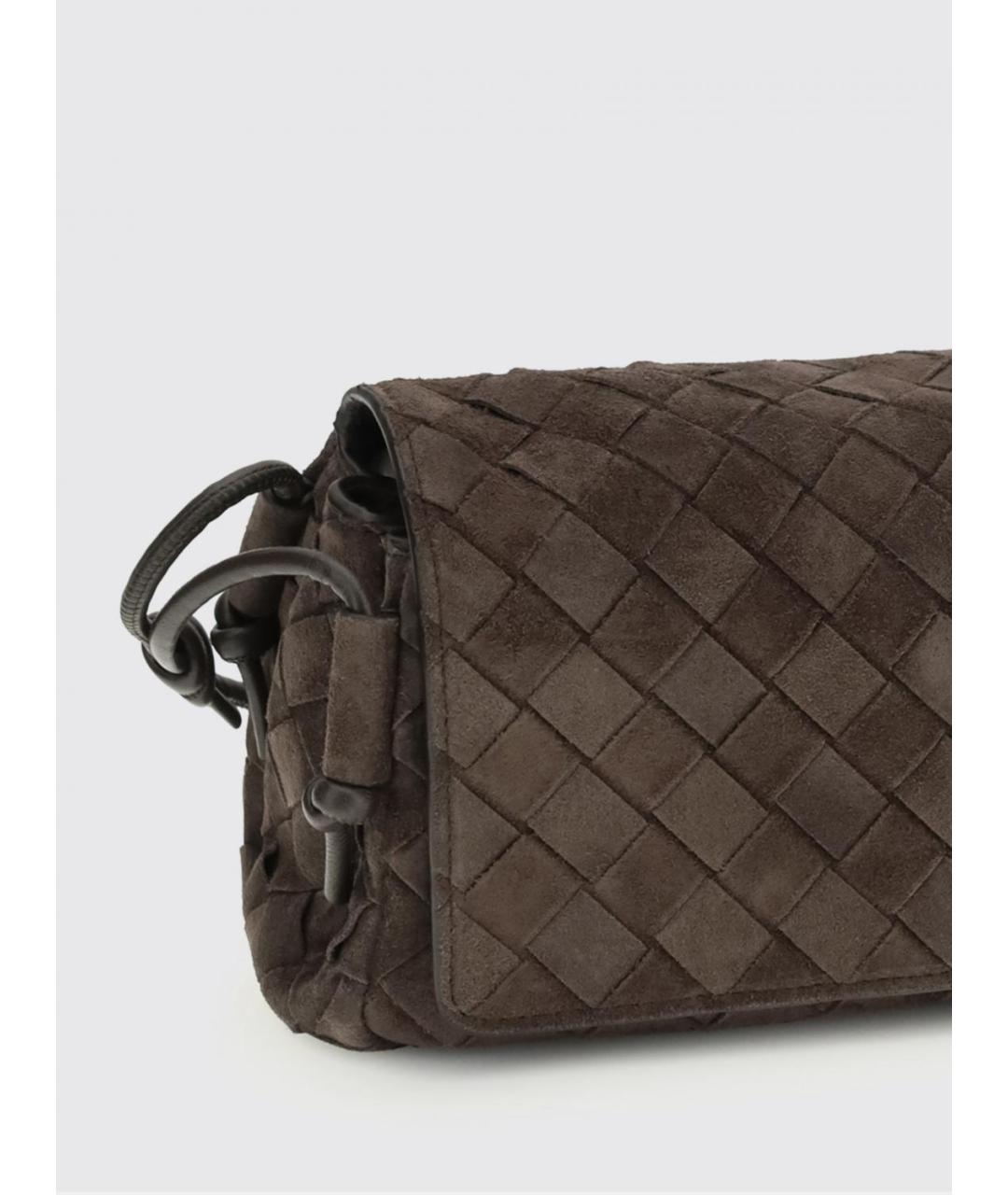 BOTTEGA VENETA Коричневая замшевая сумка через плечо, фото 3