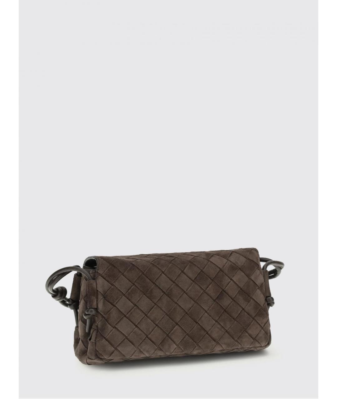 BOTTEGA VENETA Коричневая замшевая сумка через плечо, фото 2