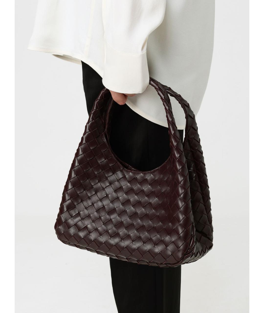 BOTTEGA VENETA Бордовая кожаная сумка через плечо, фото 2