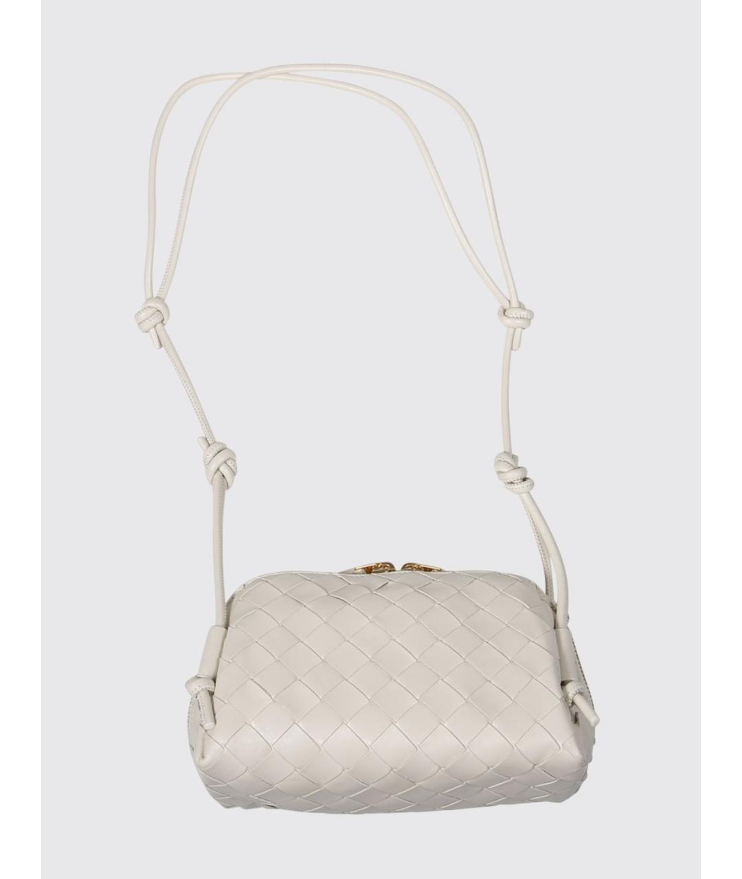 BOTTEGA VENETA Белая кожаная сумка через плечо, фото 2