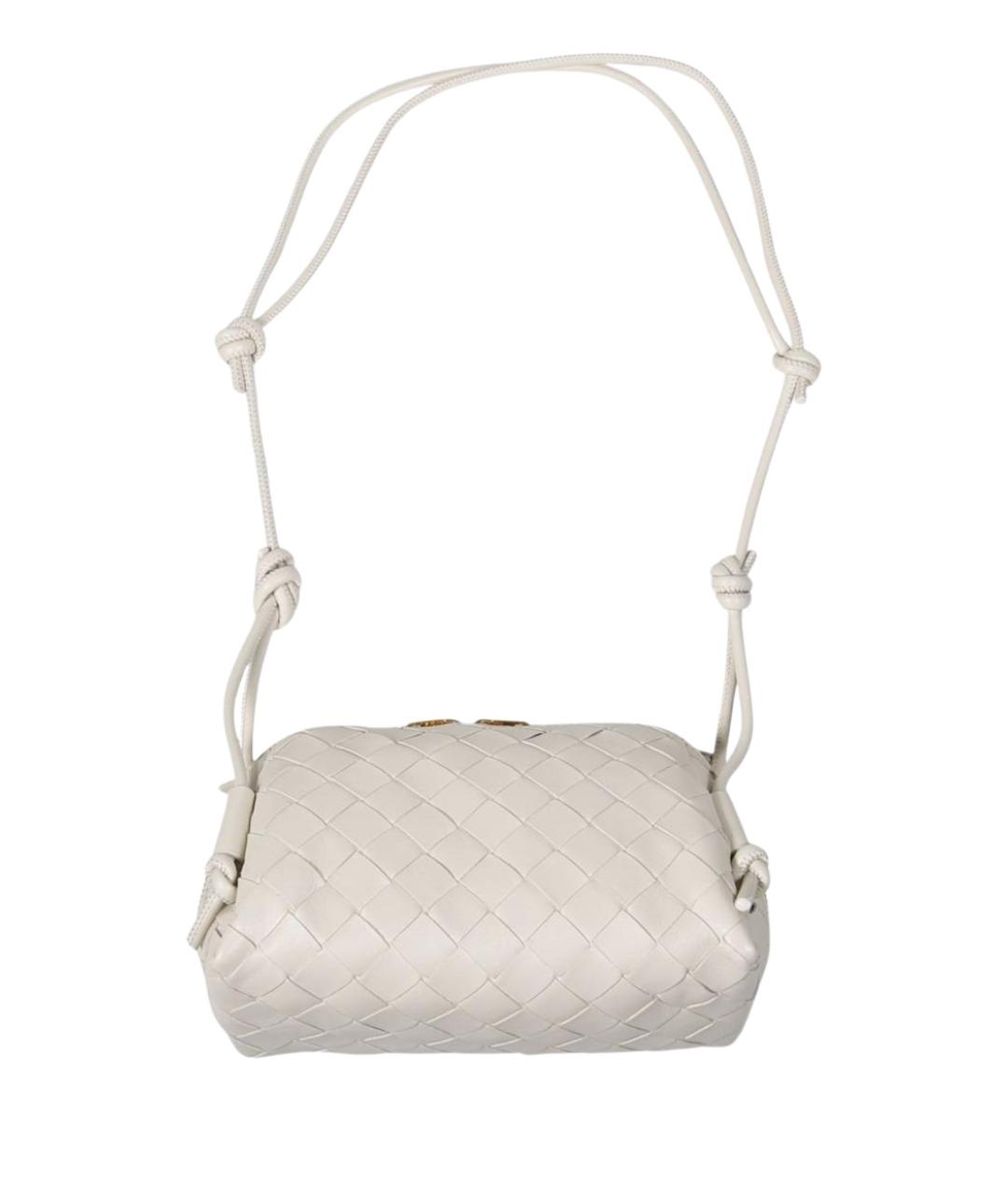 BOTTEGA VENETA Белая кожаная сумка через плечо, фото 1
