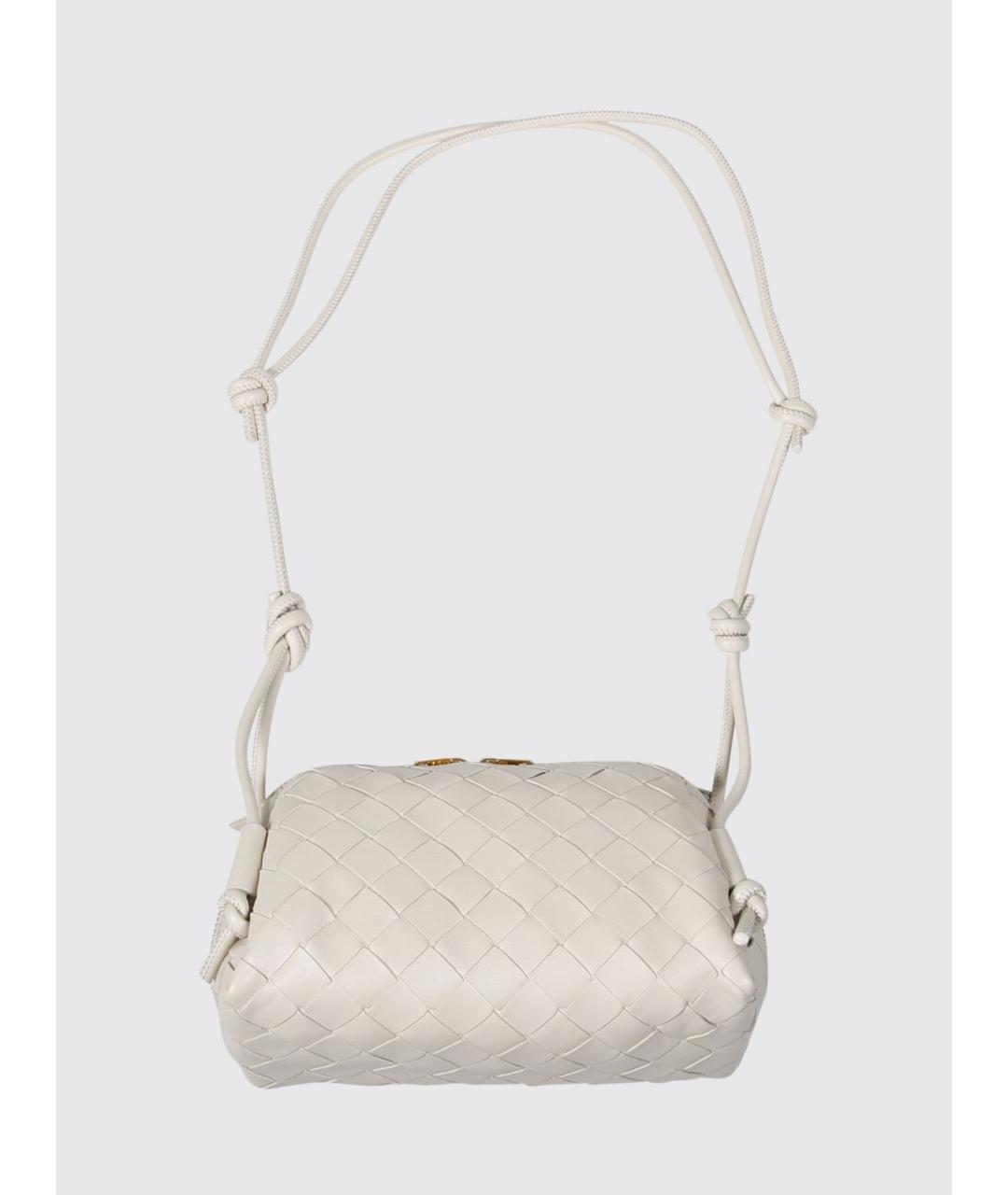 BOTTEGA VENETA Белая кожаная сумка через плечо, фото 3