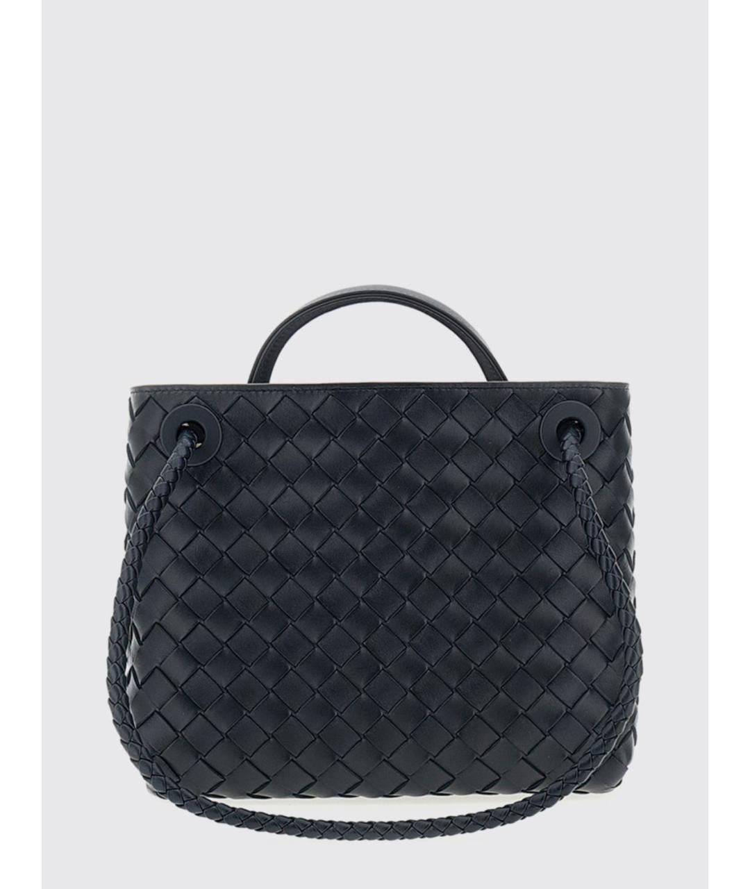 BOTTEGA VENETA Темно-синяя кожаная сумка тоут, фото 2