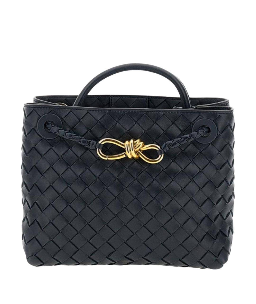 BOTTEGA VENETA Темно-синяя кожаная сумка тоут, фото 1