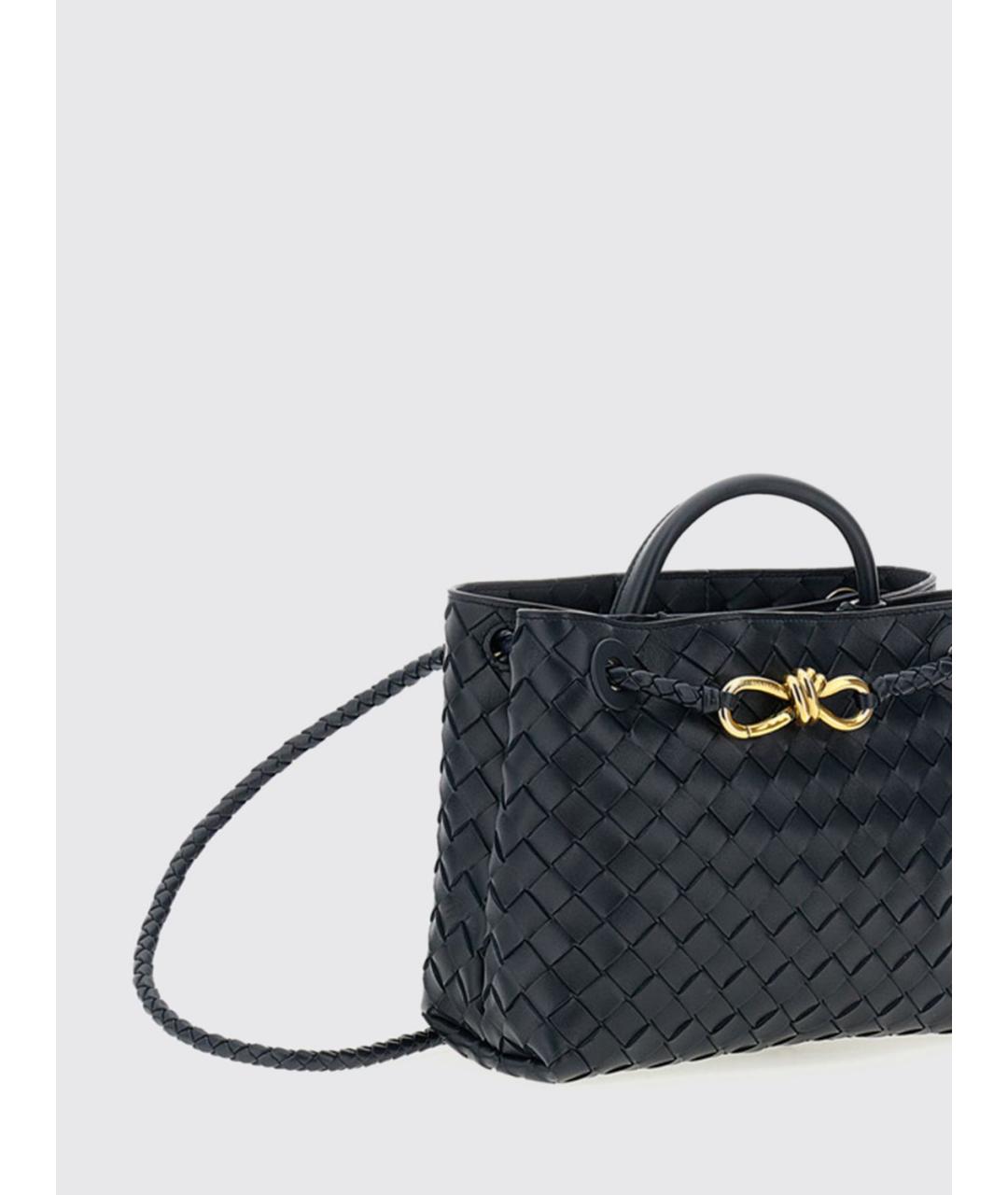 BOTTEGA VENETA Темно-синяя кожаная сумка тоут, фото 3
