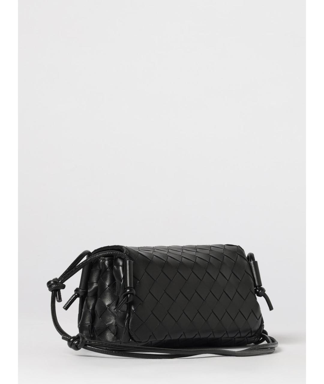 BOTTEGA VENETA Черная кожаная сумка через плечо, фото 3