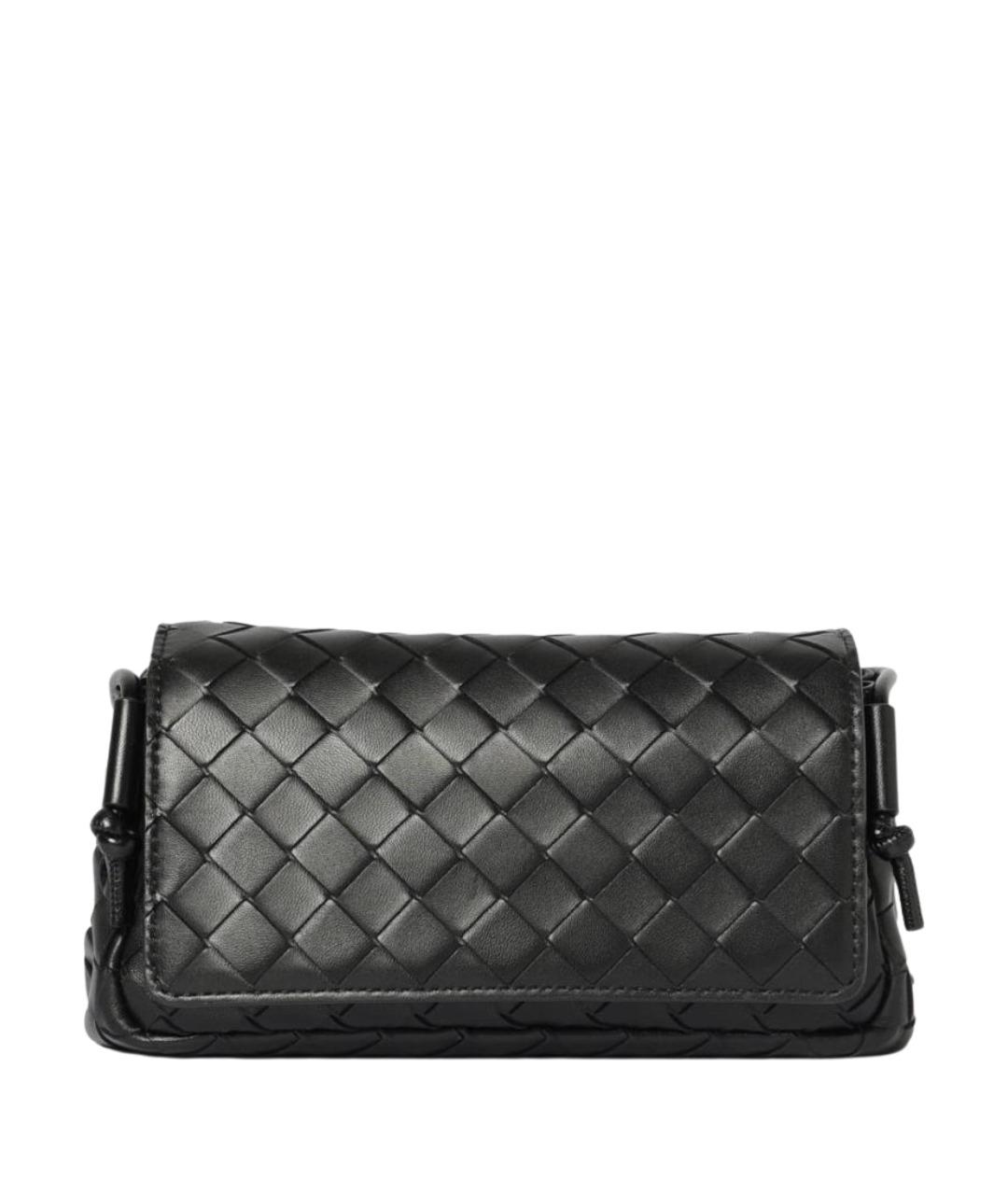 BOTTEGA VENETA Черная кожаная сумка через плечо, фото 1