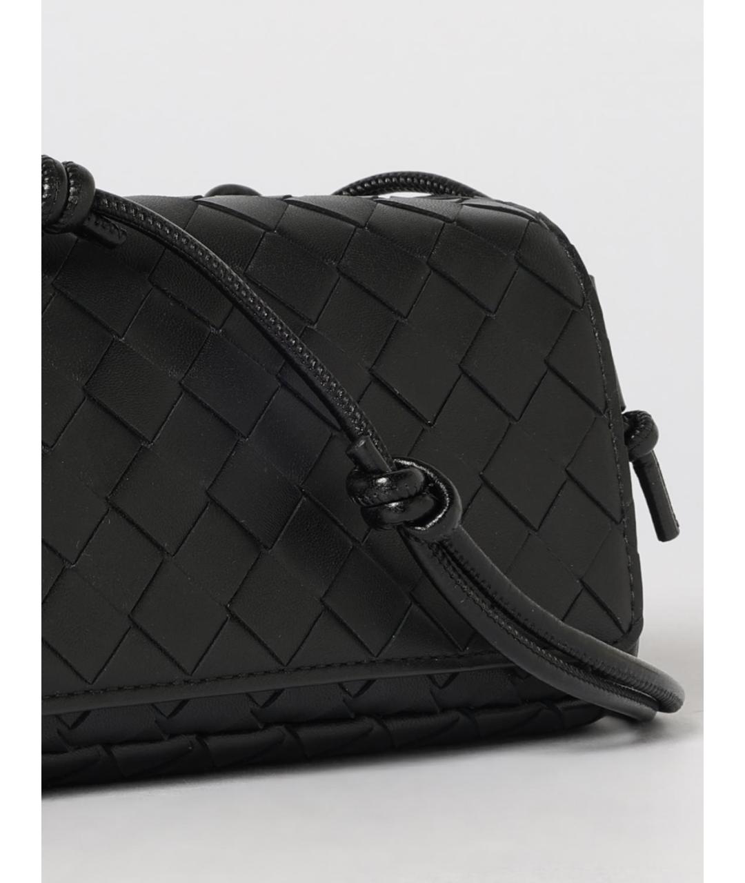 BOTTEGA VENETA Черная кожаная сумка через плечо, фото 4