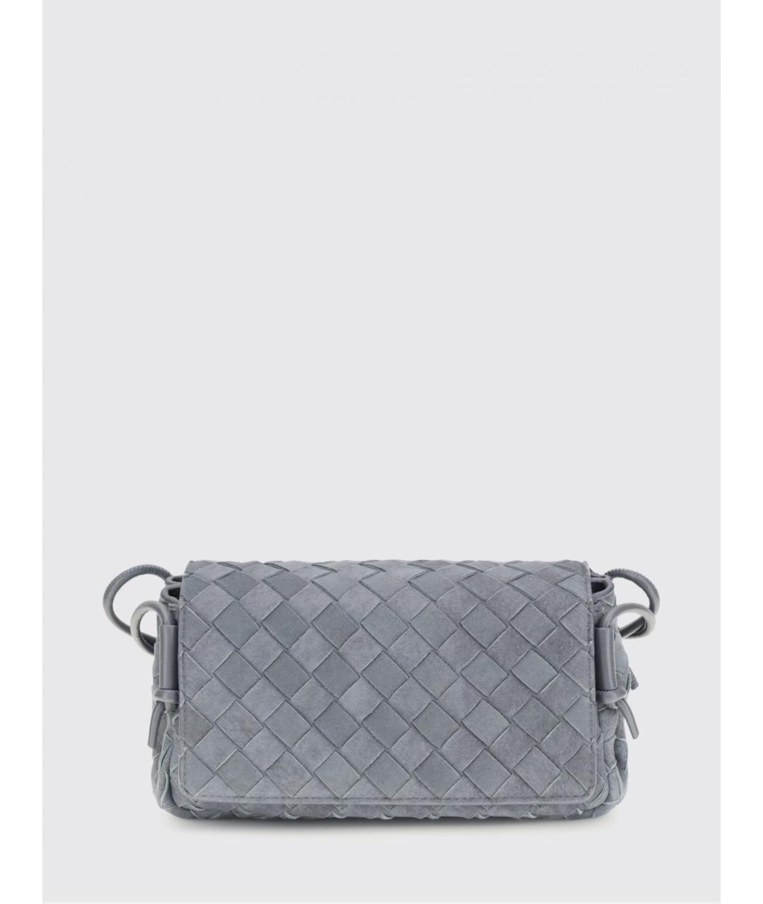 BOTTEGA VENETA Голубая замшевая сумка через плечо, фото 4
