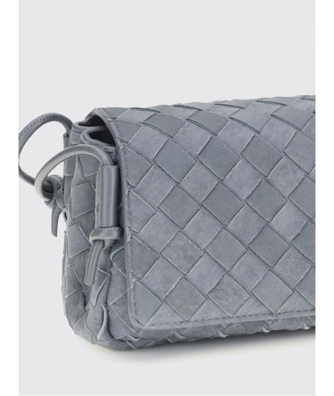 BOTTEGA VENETA Голубая замшевая сумка через плечо, фото 3