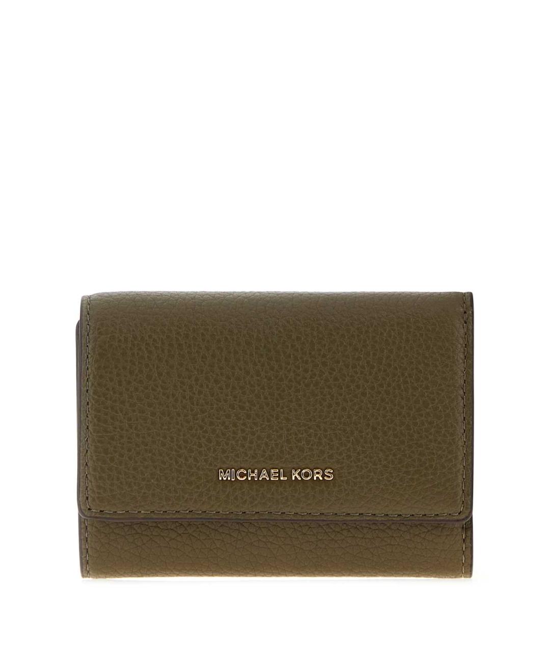MICHAEL KORS Зеленый кожаный кошелек, фото 1