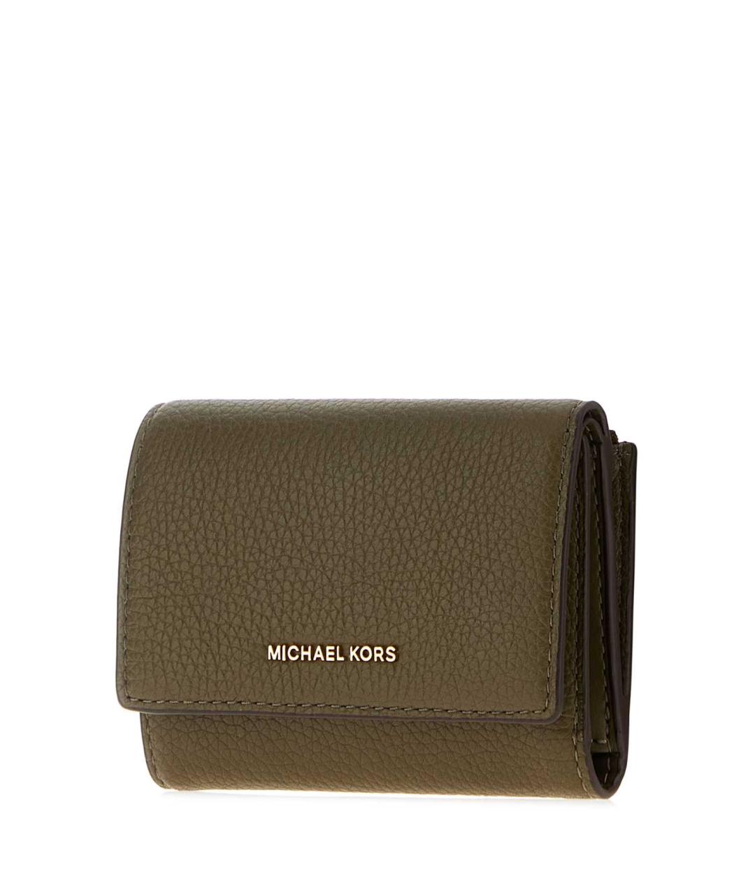 MICHAEL KORS Зеленый кожаный кошелек, фото 2