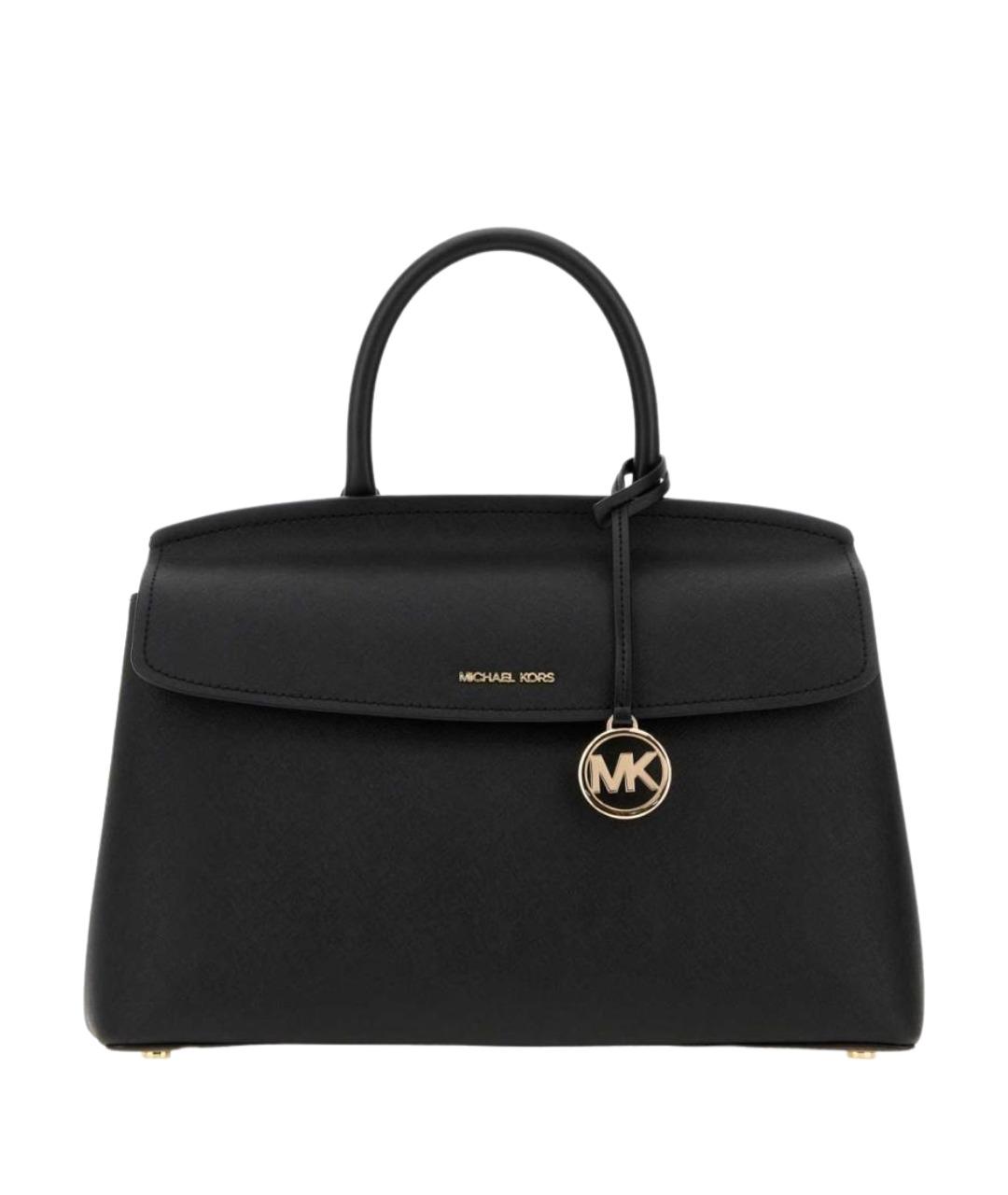 MICHAEL KORS Черная кожаная сумка с короткими ручками, фото 1