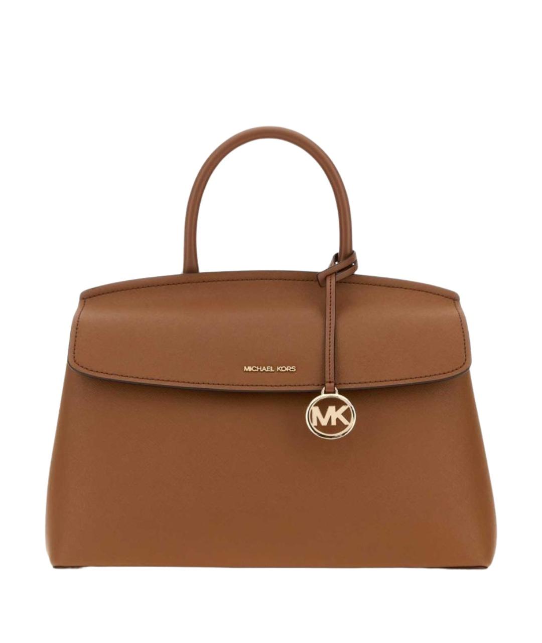 MICHAEL KORS Коричневая кожаная сумка с короткими ручками, фото 1