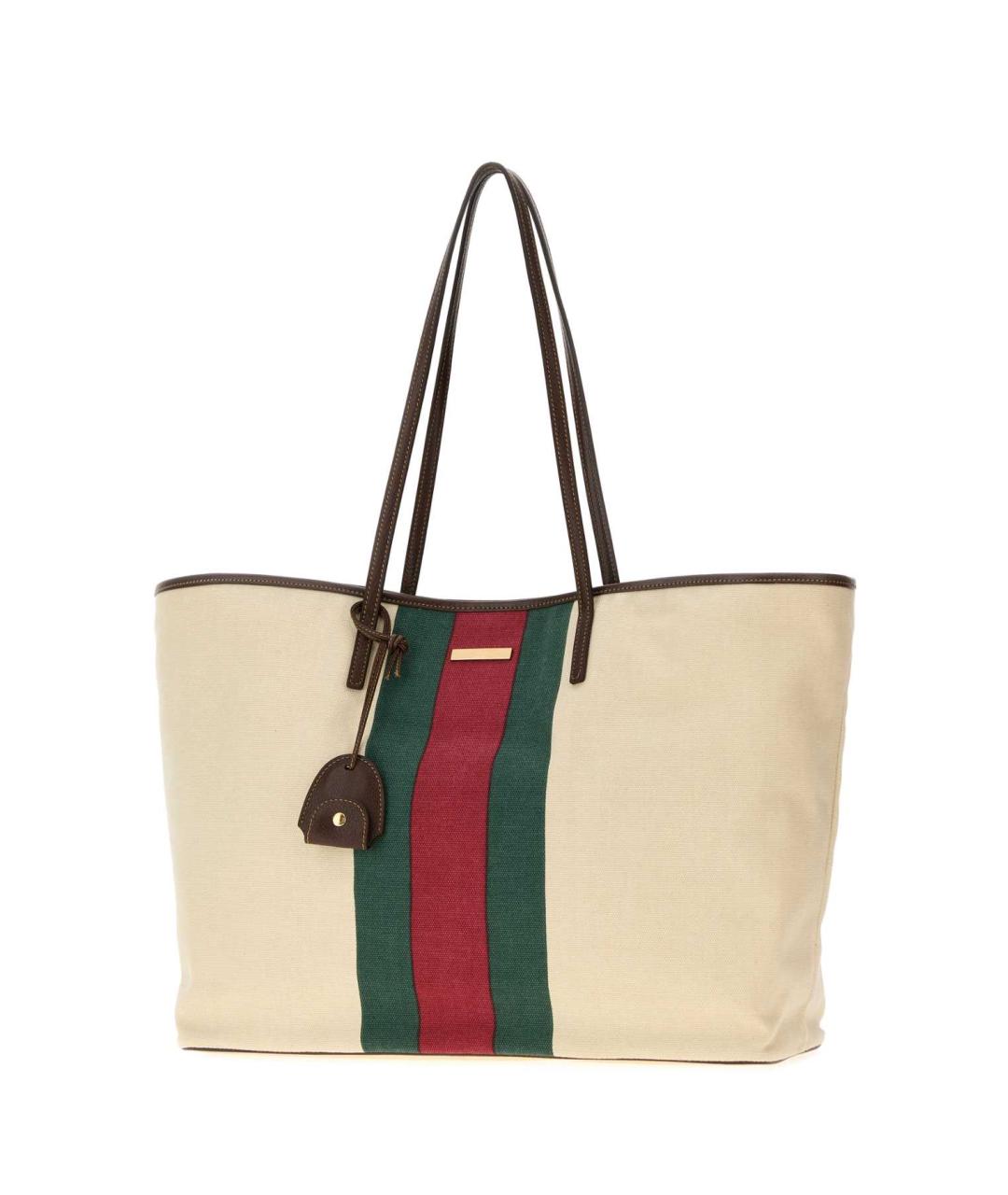 GUCCI Белая тканевая сумка тоут, фото 2