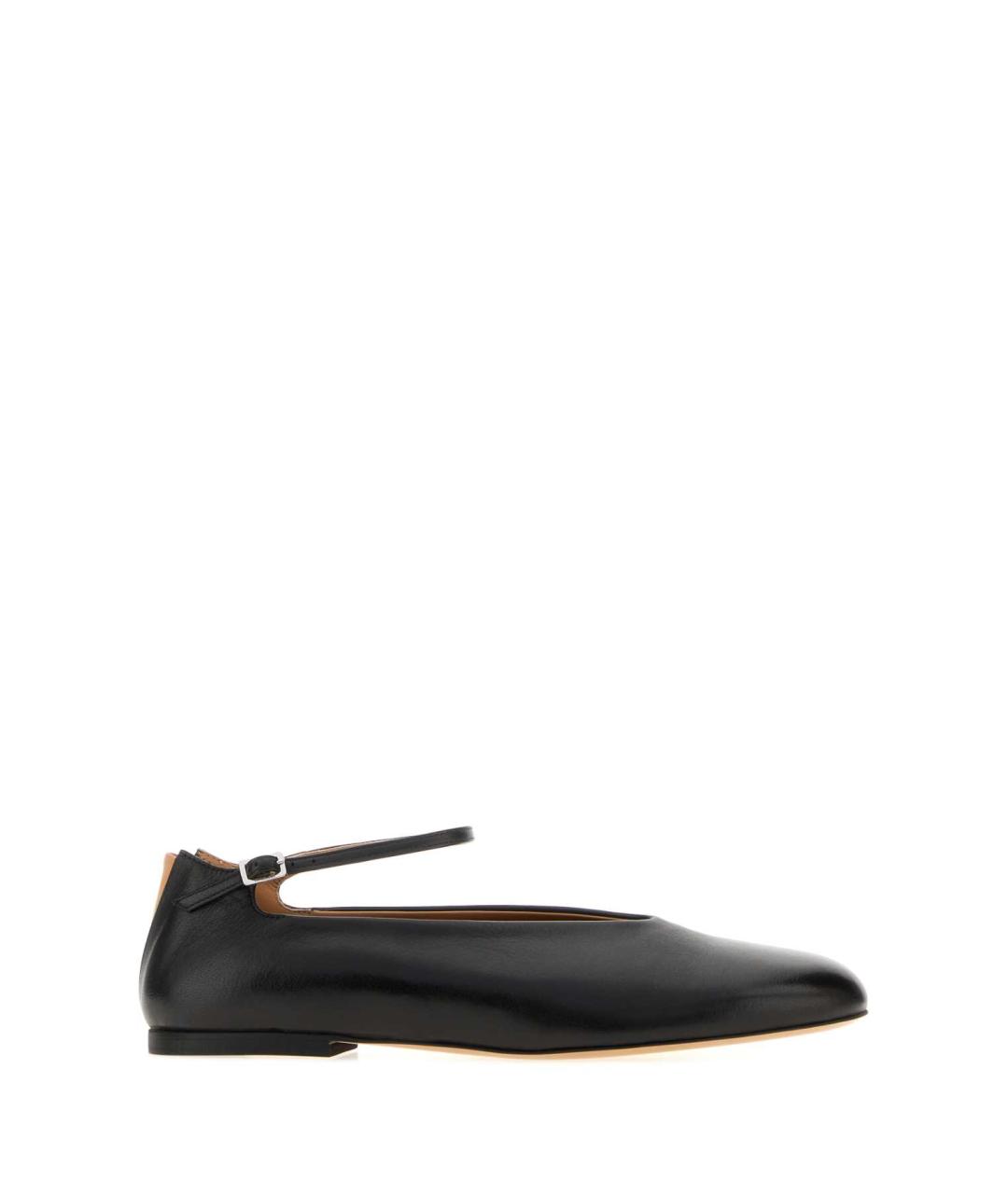 JIL SANDER Черные кожаные балетки, фото 1