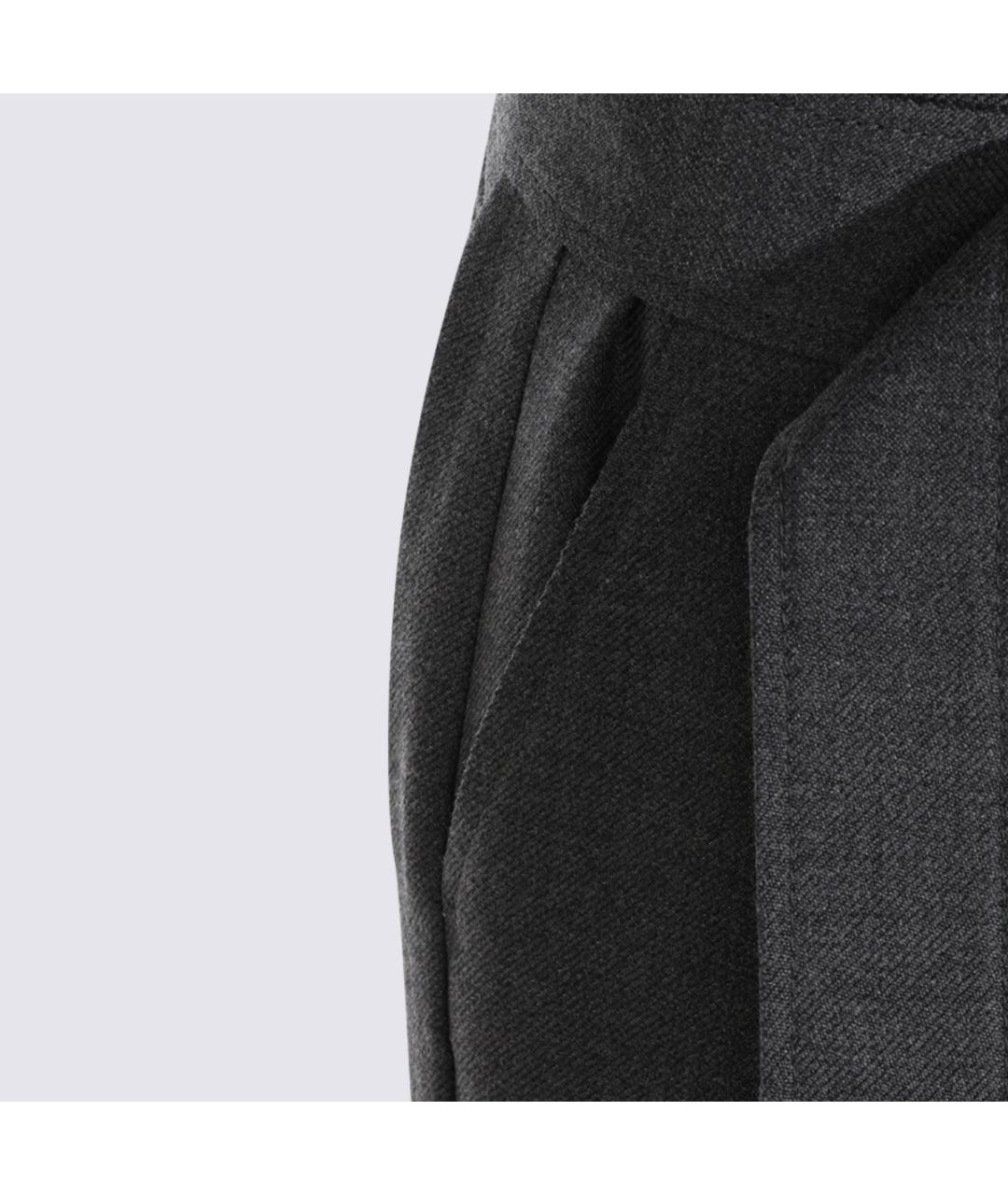 BRUNELLO CUCINELLI Серая шерстяная юбка миди, фото 4