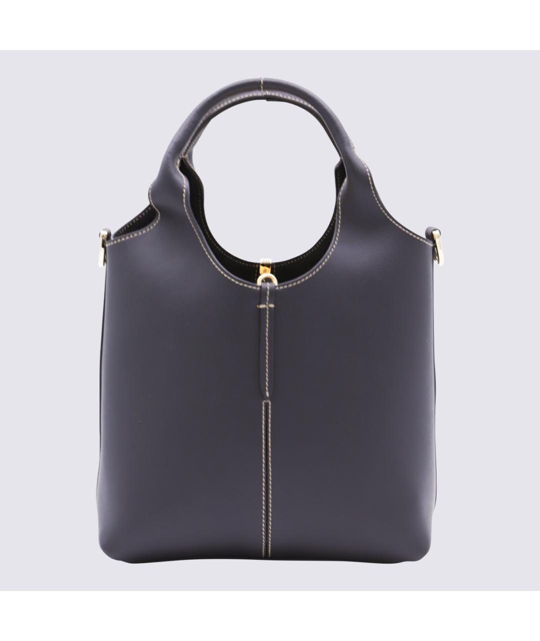 TOD'S Темно-синяя кожаная сумка тоут, фото 3