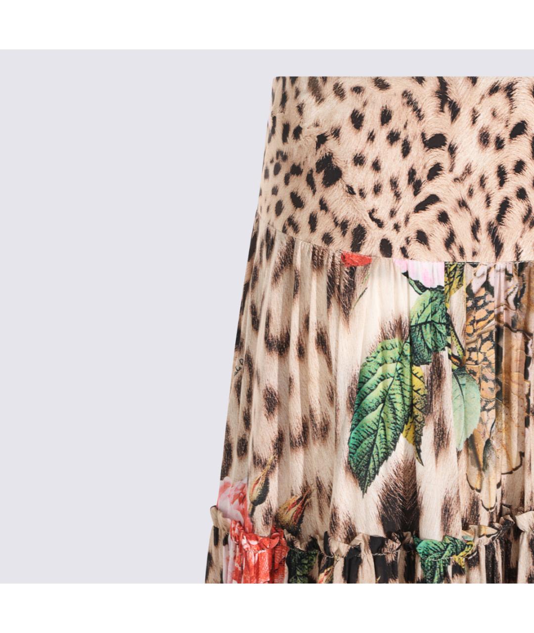 ROBERTO CAVALLI Бежевая вискозная юбка макси, фото 3