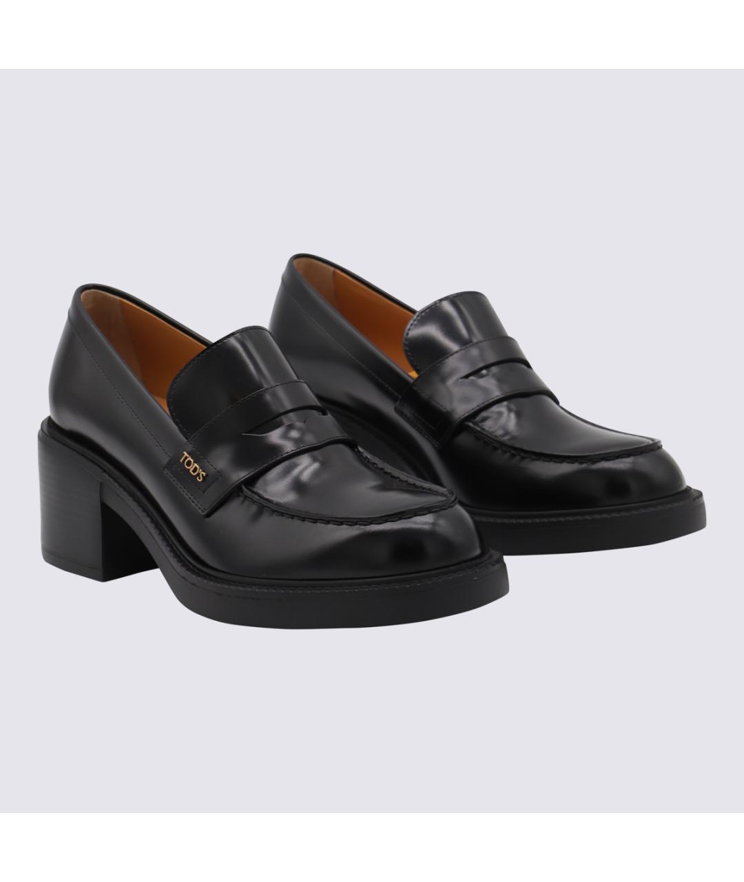 TOD'S Черные кожаные лоферы, фото 2